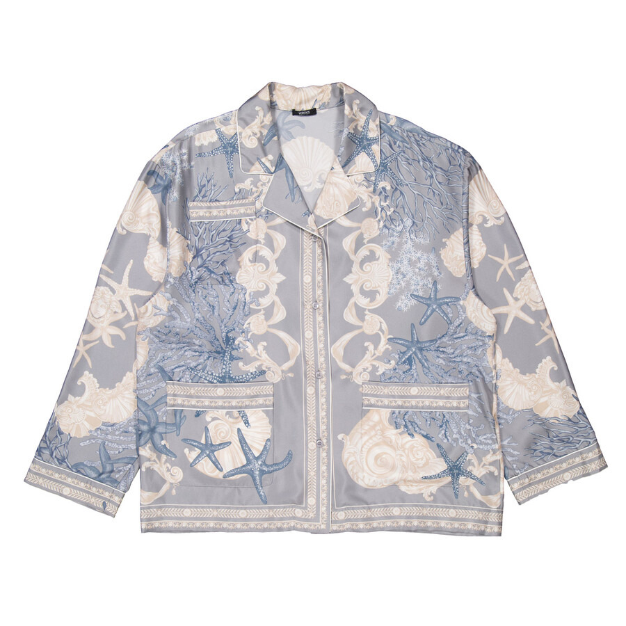 Versace Barocco Sea Silk Oversize Shirt - 5