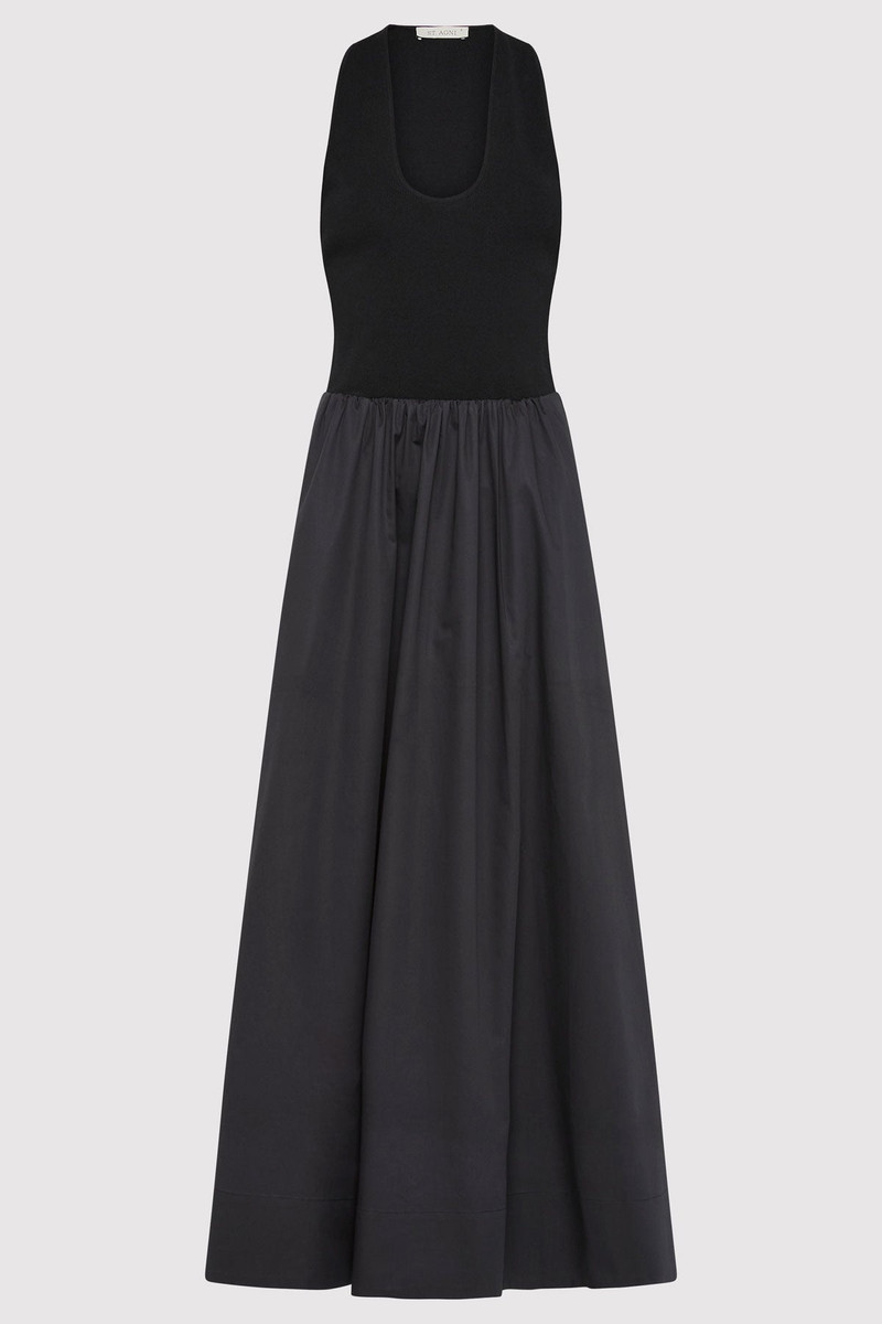 Plunge Neck Dress - Black 1