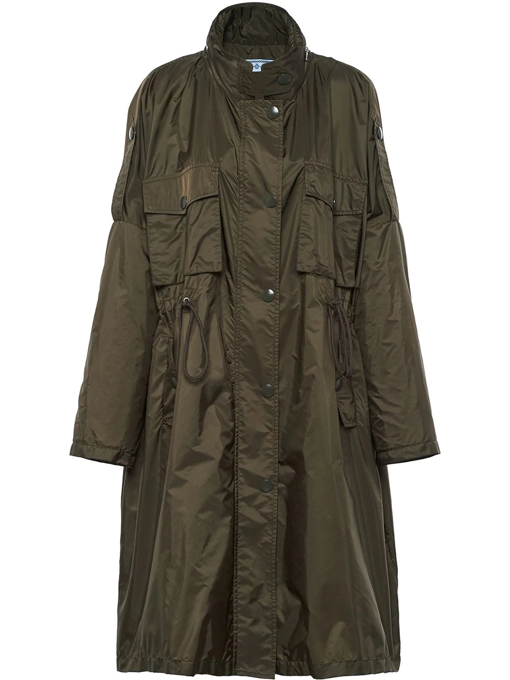 drawstring waist raincoat - 1