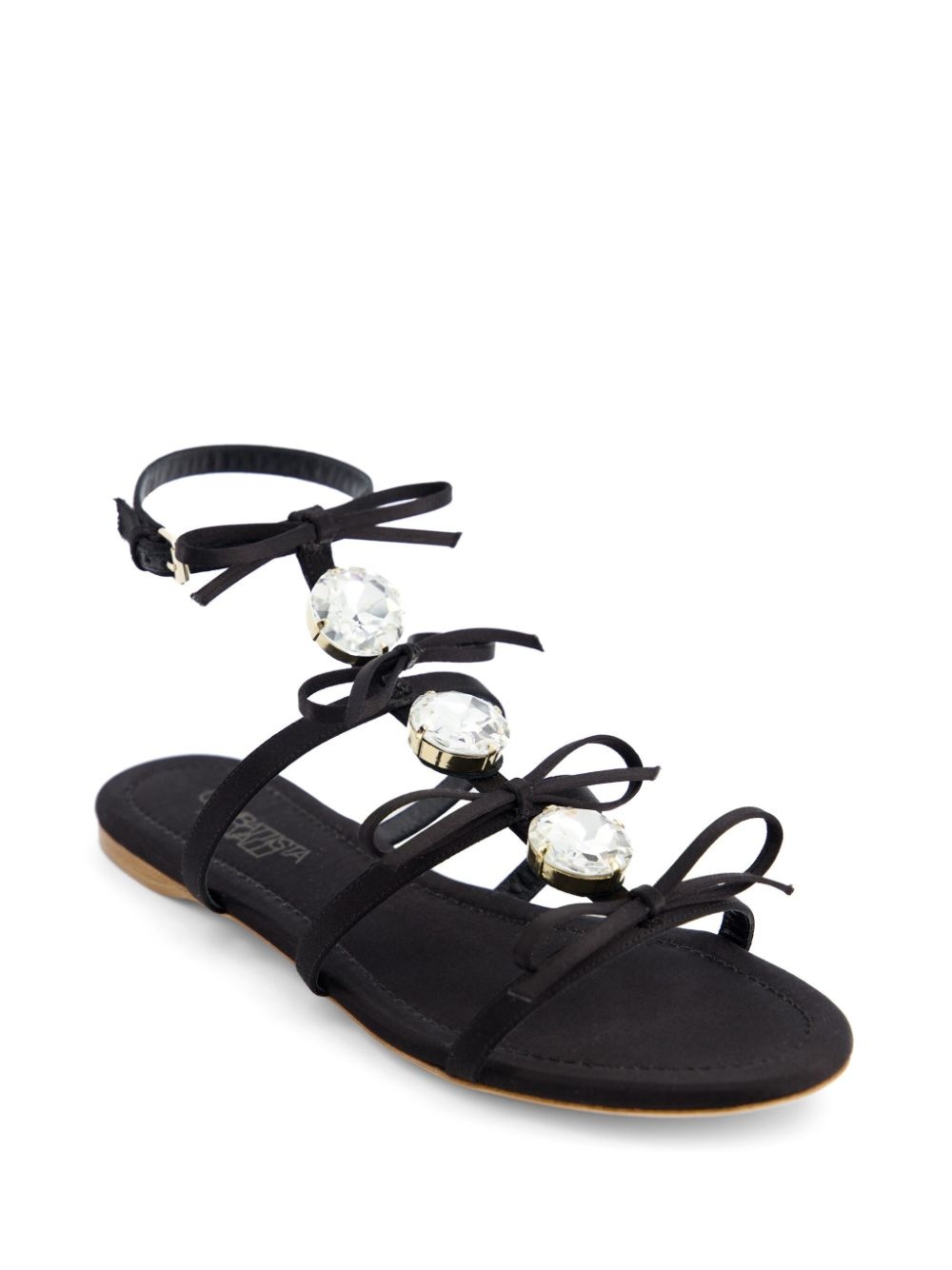 crystal-embellished leather sandals - 2
