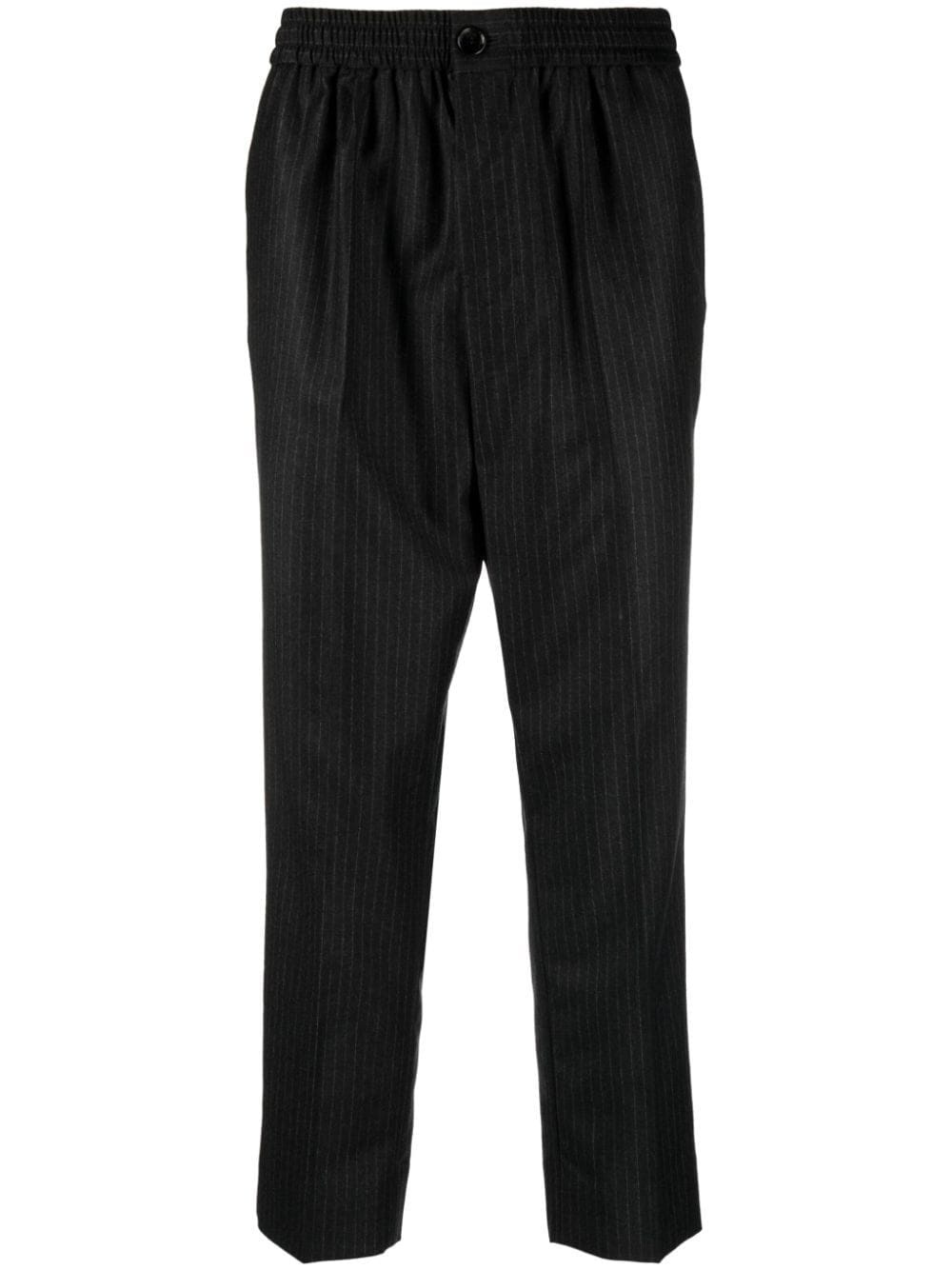 pinstripe cropped wool trousers - 1