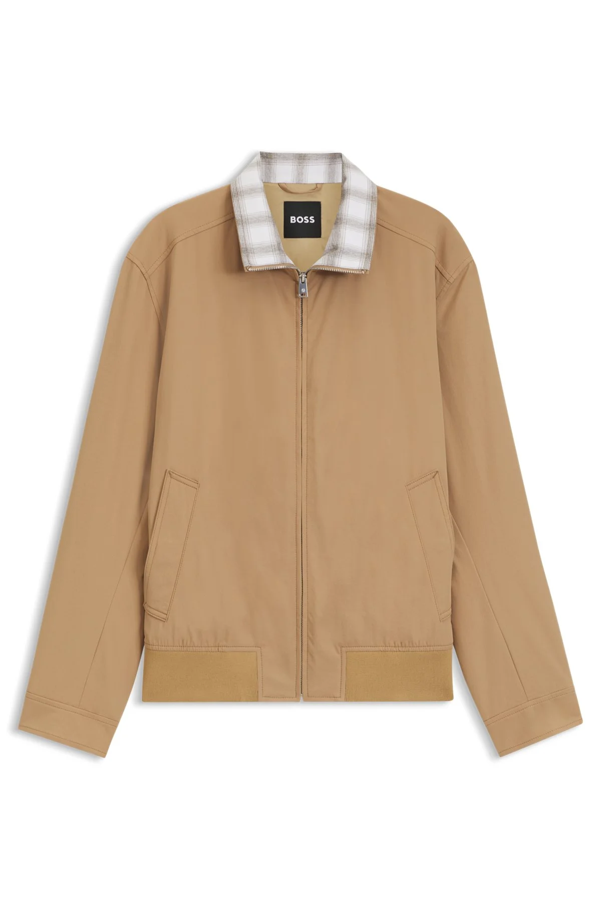 WATER-REPELLENT JACKET WITH CHECKERED COLLAR - 1