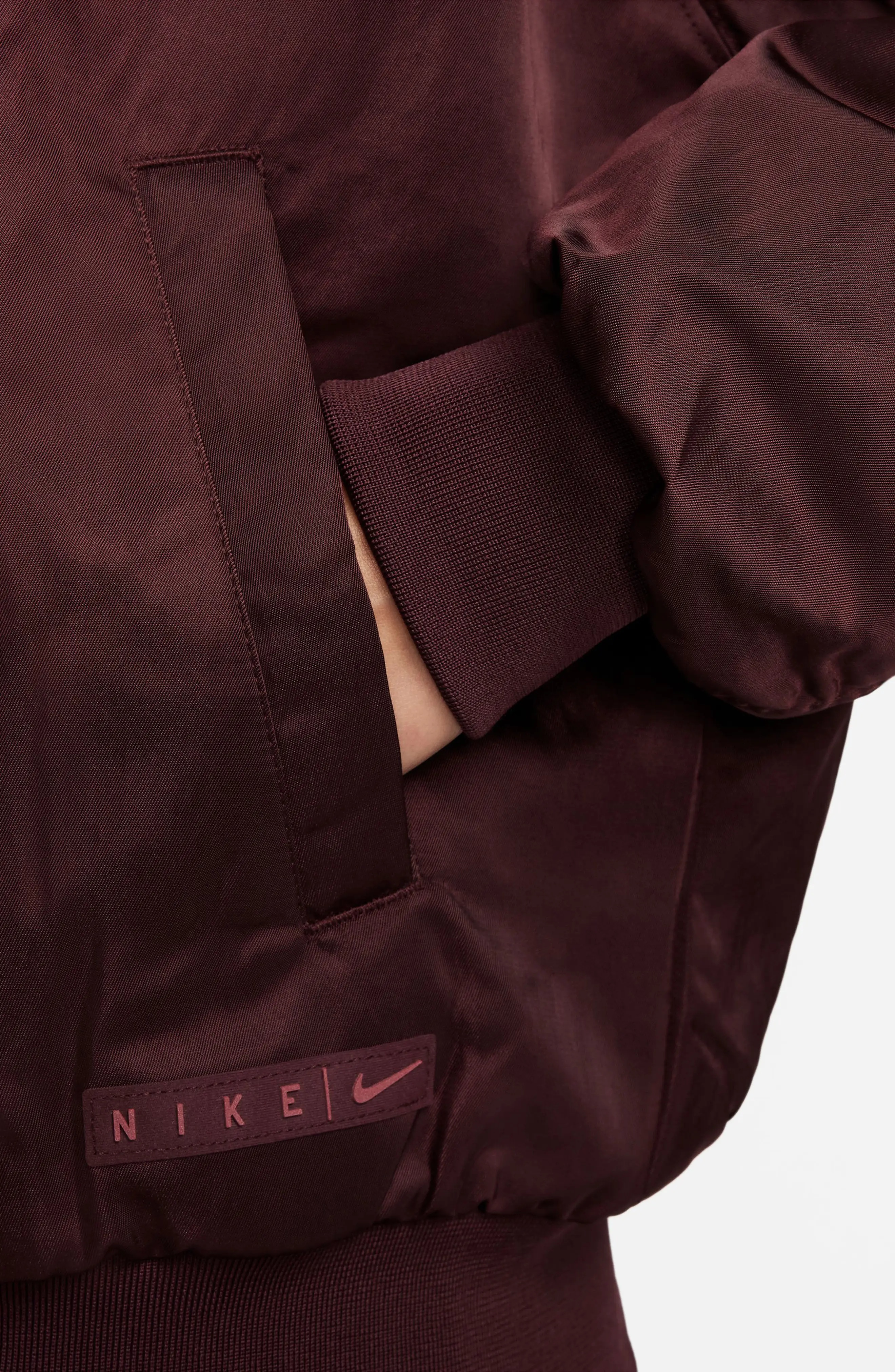 Sportswear Reversible Bomber Jacket in Burgundy Crush/Cedar - 5