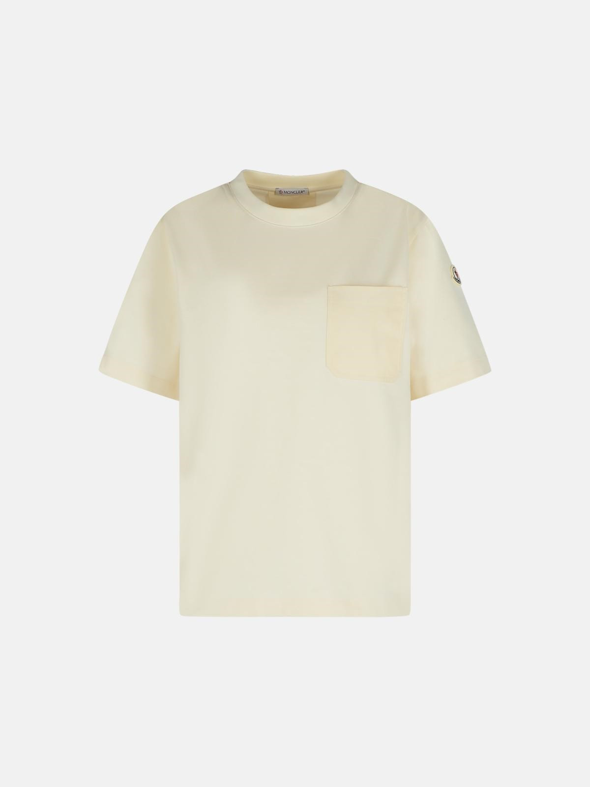 CREAM COTTON T-SHIRT - 1