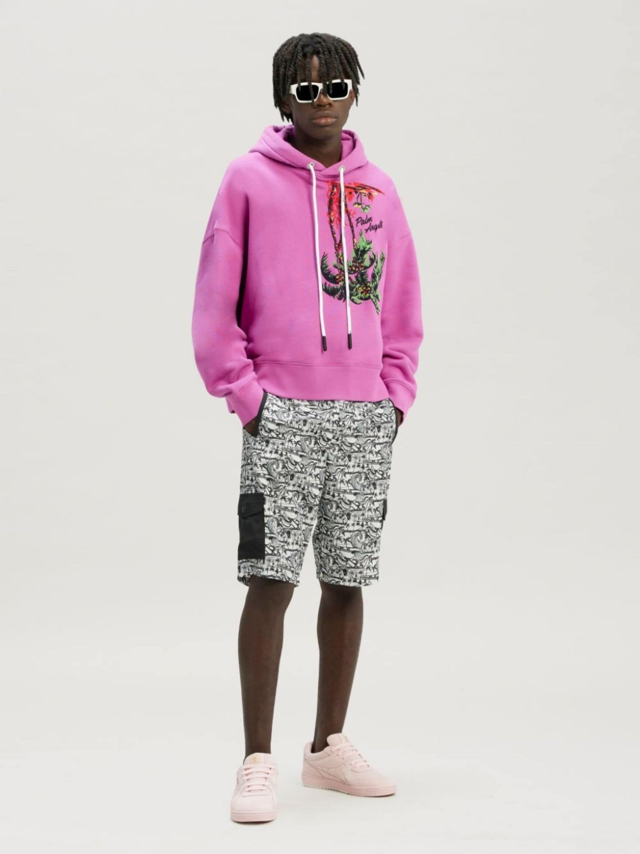 palm-embroidered organic cotton hoodie - 2
