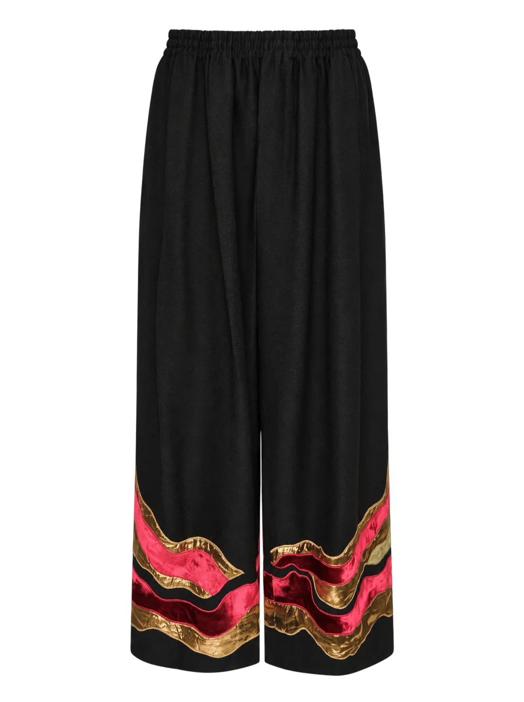 Gabardine Wide Leg Pants - 1