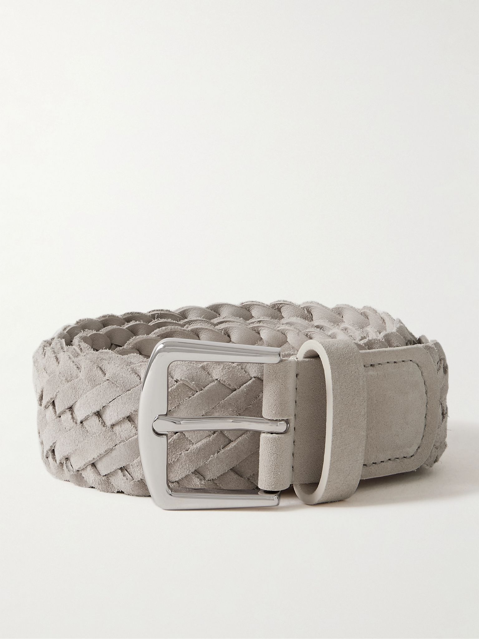 4cm Woven Suede Belt Beige - 1
