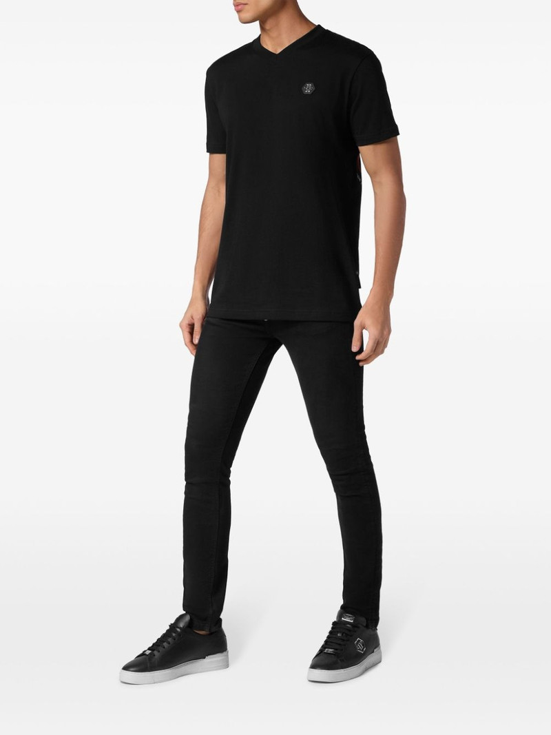PHILIPP PLEIN logo-appliquÃ© cotton T-shirt outlook