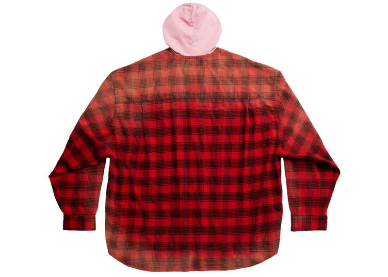 BALENCIAGA Balenciaga Hooded Shirt Intense Red/Black outlook