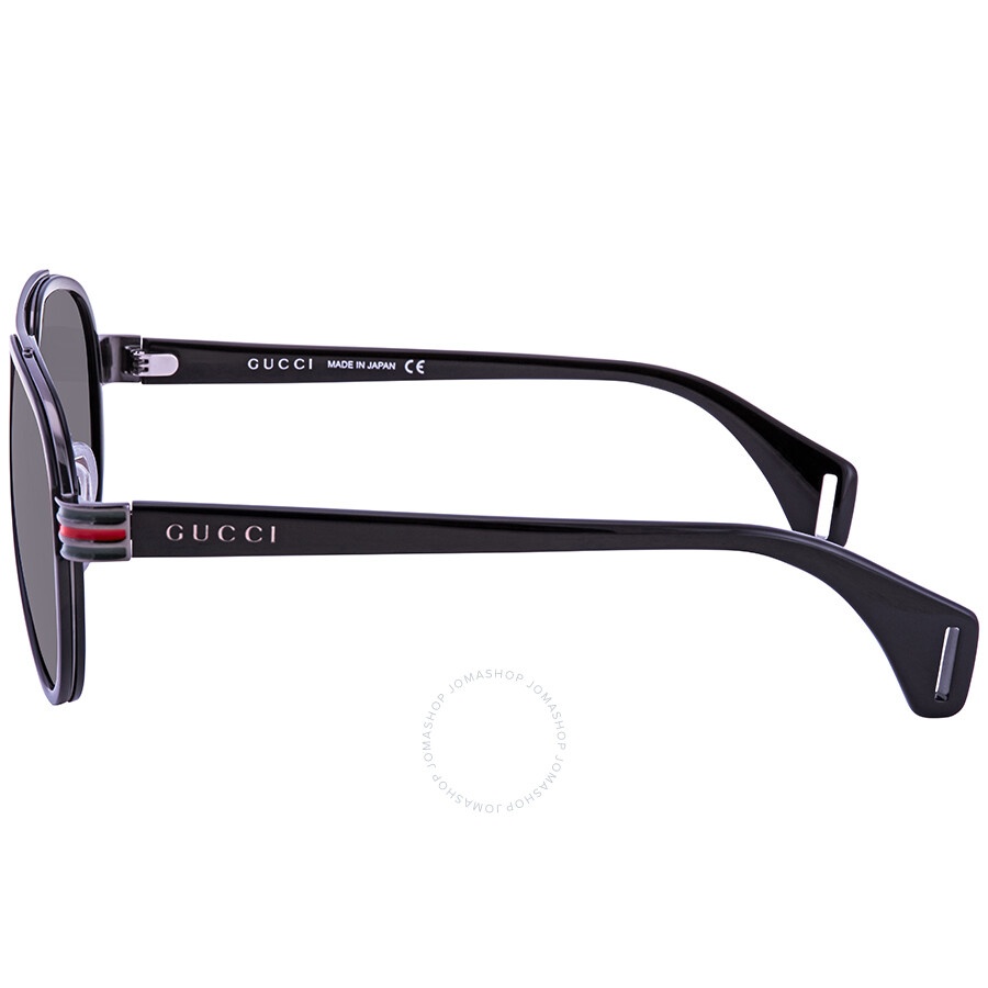 Gucci Polarized Grey Pilot Men's Sunglasses GG0447S 001 58 - 3