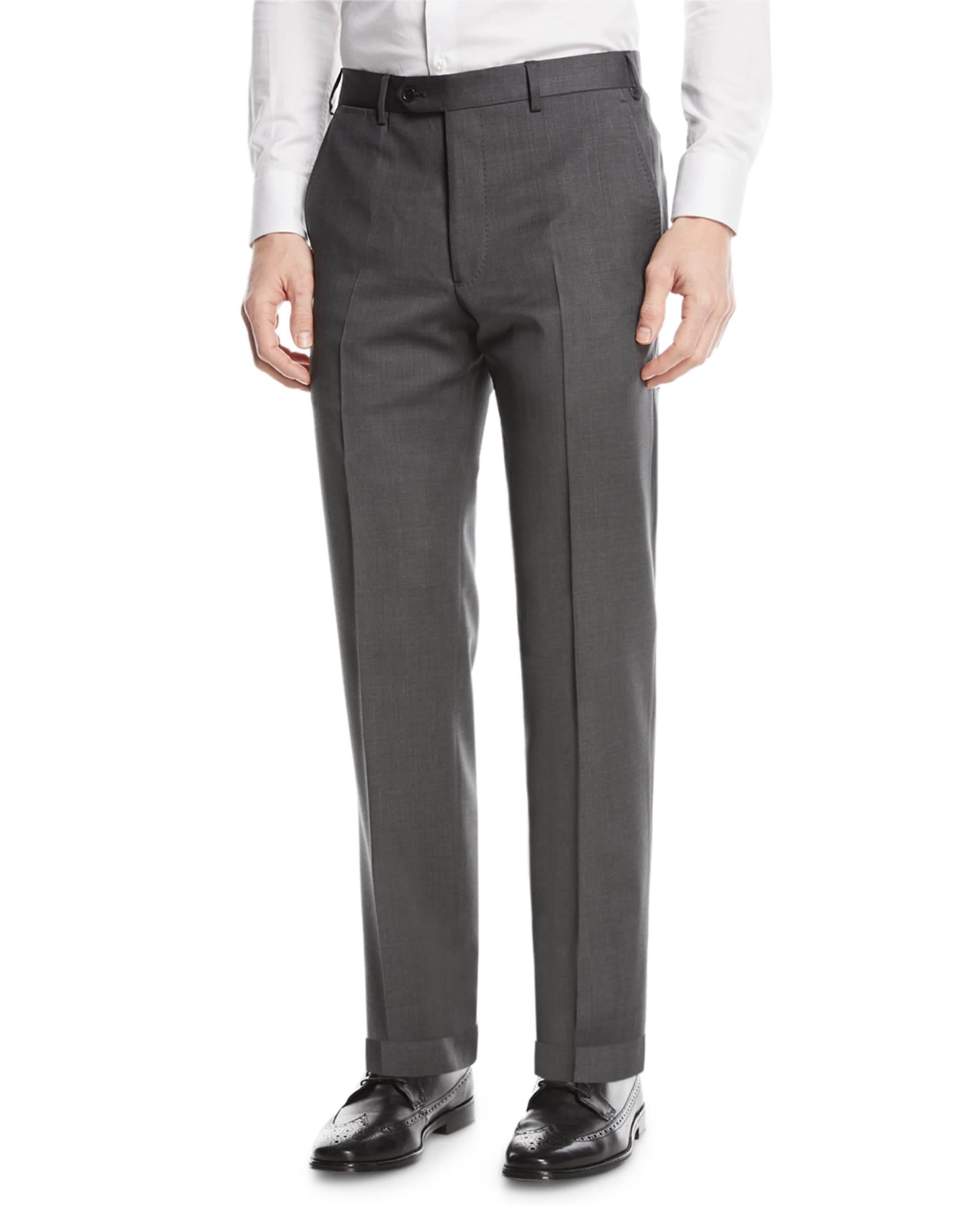 Basic Flat-Front Wool Trousers - 2