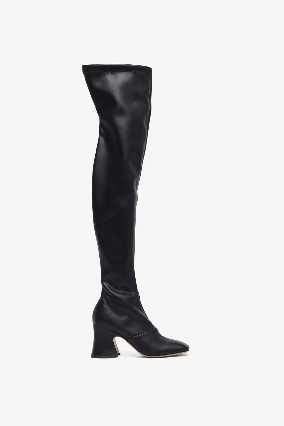Janis black leatherover knee boots - 1