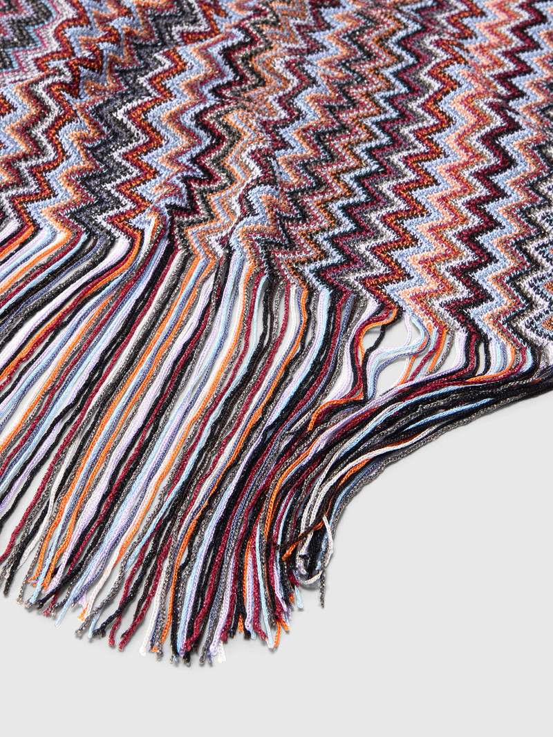 Missoni Viscose and cotton zigzag scarf with fringes outlook