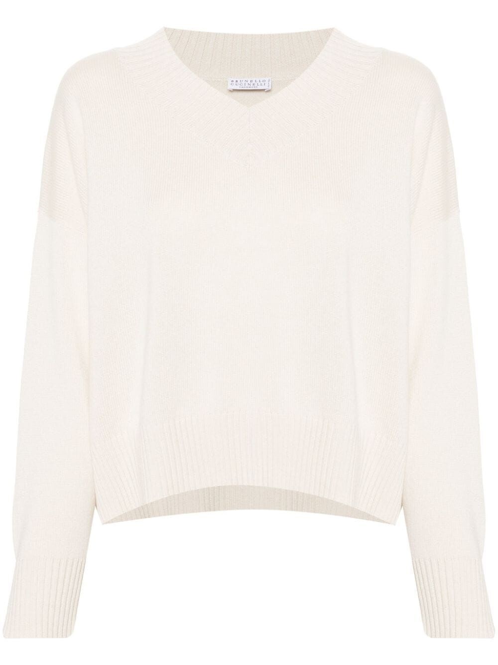 Long Sleeve V-Neck Sweater - 1