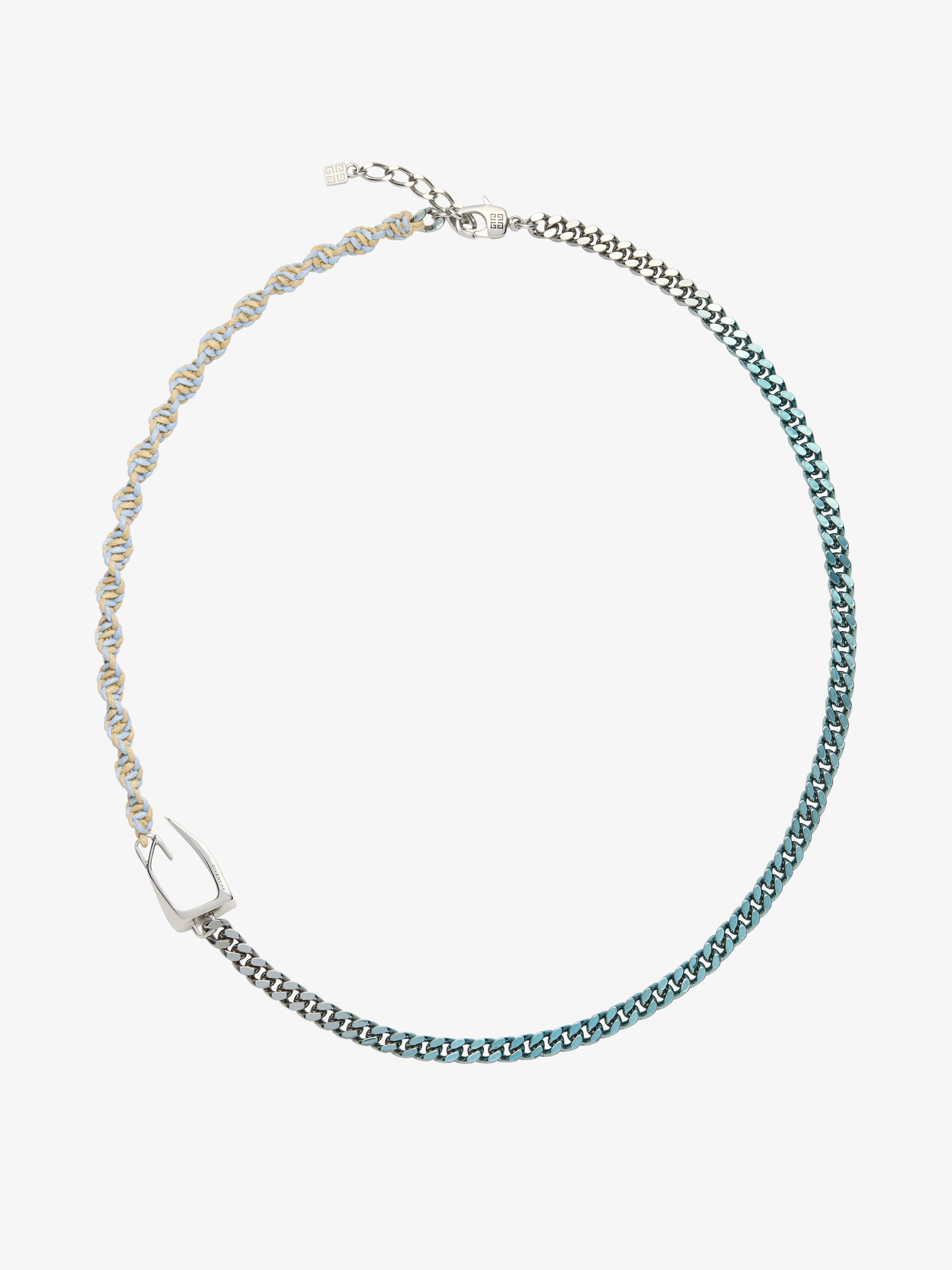 GIV CUT NECKLACE IN METAL, ENAMEL AND WOVEN COTTON - 3