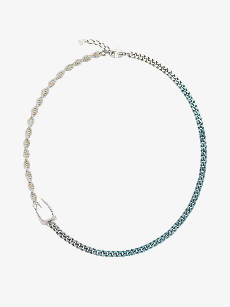 GIV CUT NECKLACE IN METAL, ENAMEL AND WOVEN COTTON 3