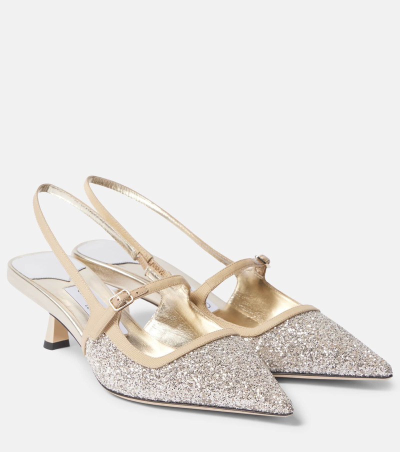 Didi 45 glitter patent leather slingback pumps - 1