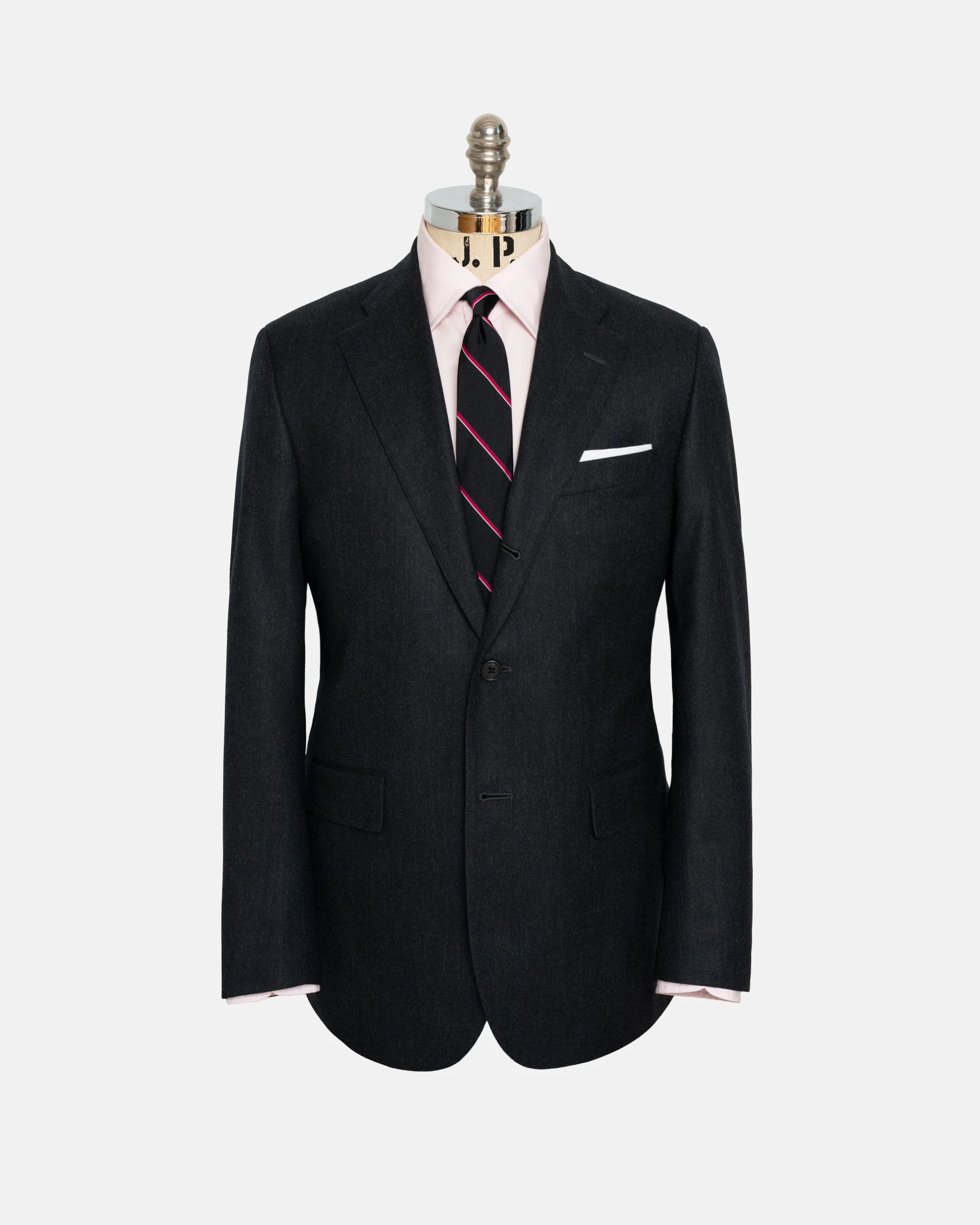MADE-IN-CANADA SOLID CHARCOAL WOOL FLANNEL 1902 MODEL SUIT - 1
