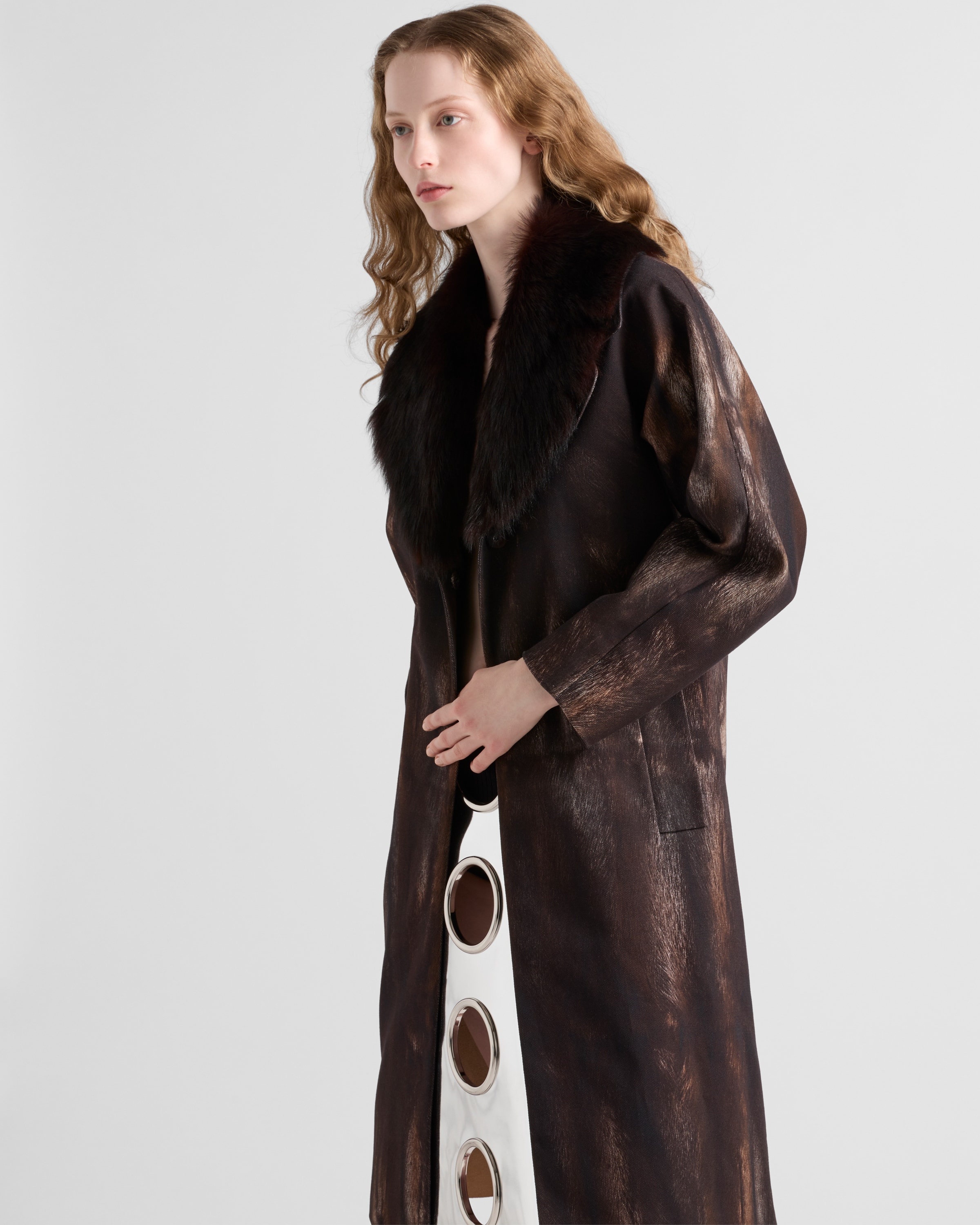 Single-breasted printed drill coat - 4