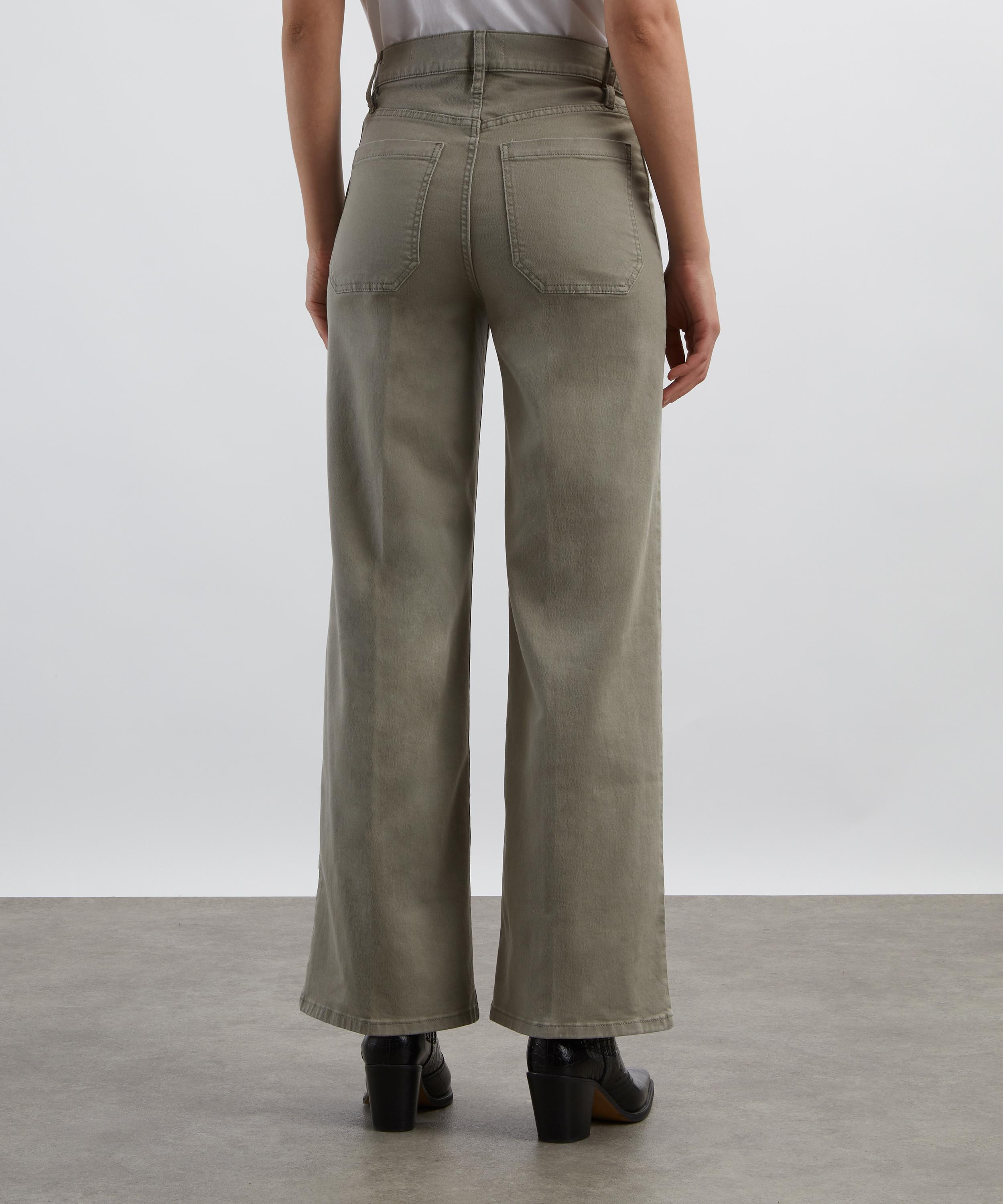 Le Slim Palazzo Modernist Pocket Jeans in Thyme - 4