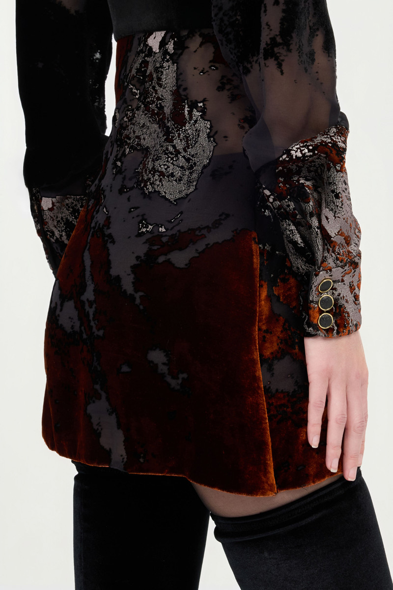 Black Mini Dress With Marine Print 6