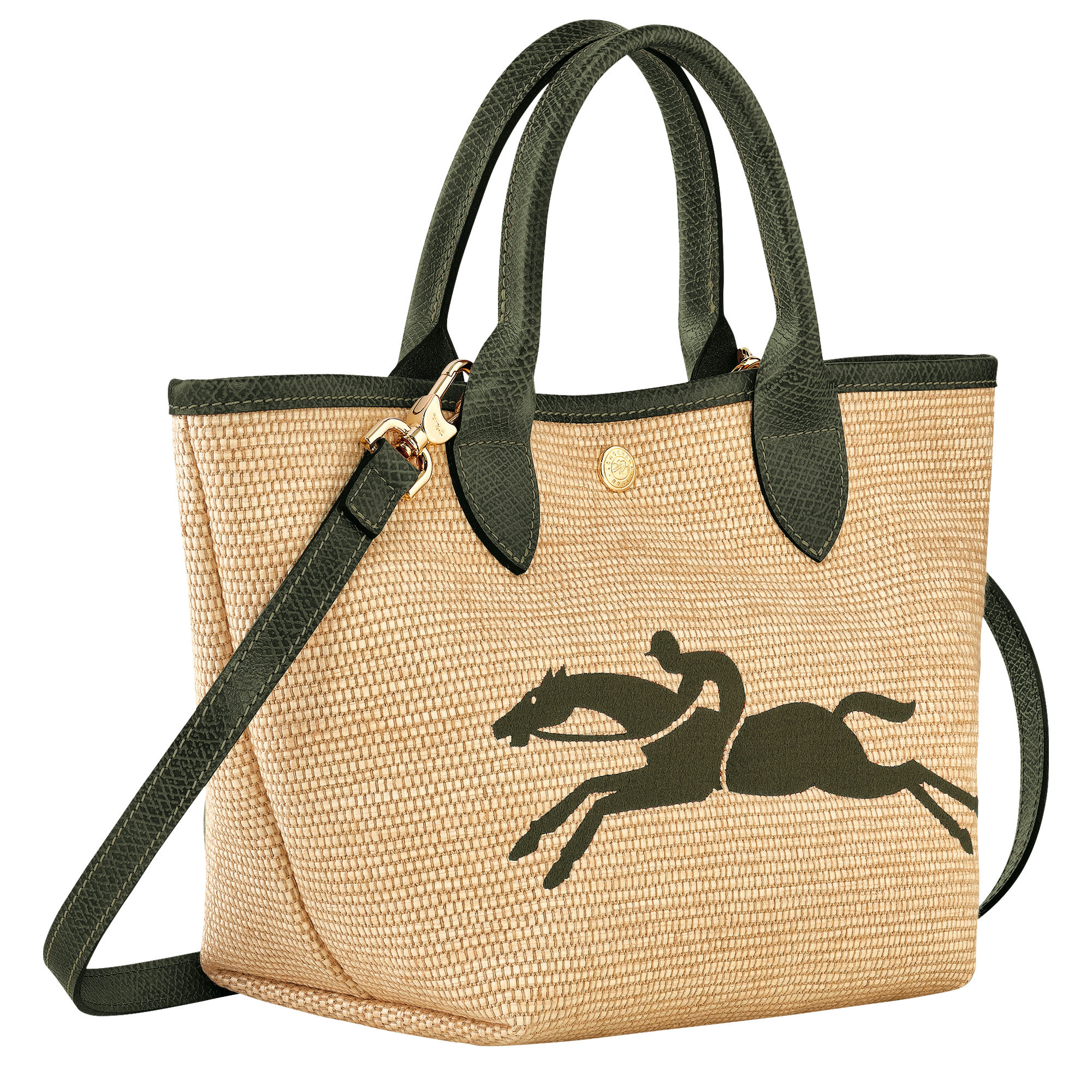 Le Panier Pliage S Basket bag Khaki - Canvas - 3