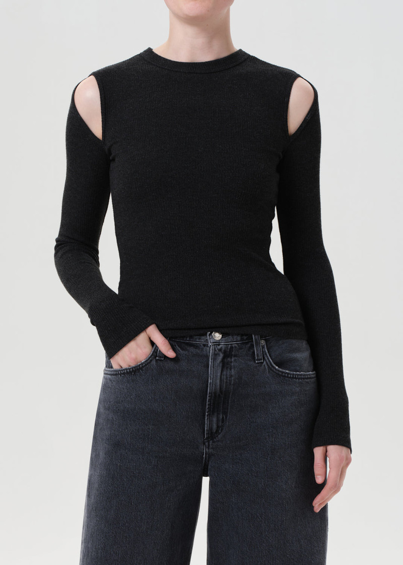 AGOLDE PIERCE LONG SLEEVE TEE IN KATNISS outlook