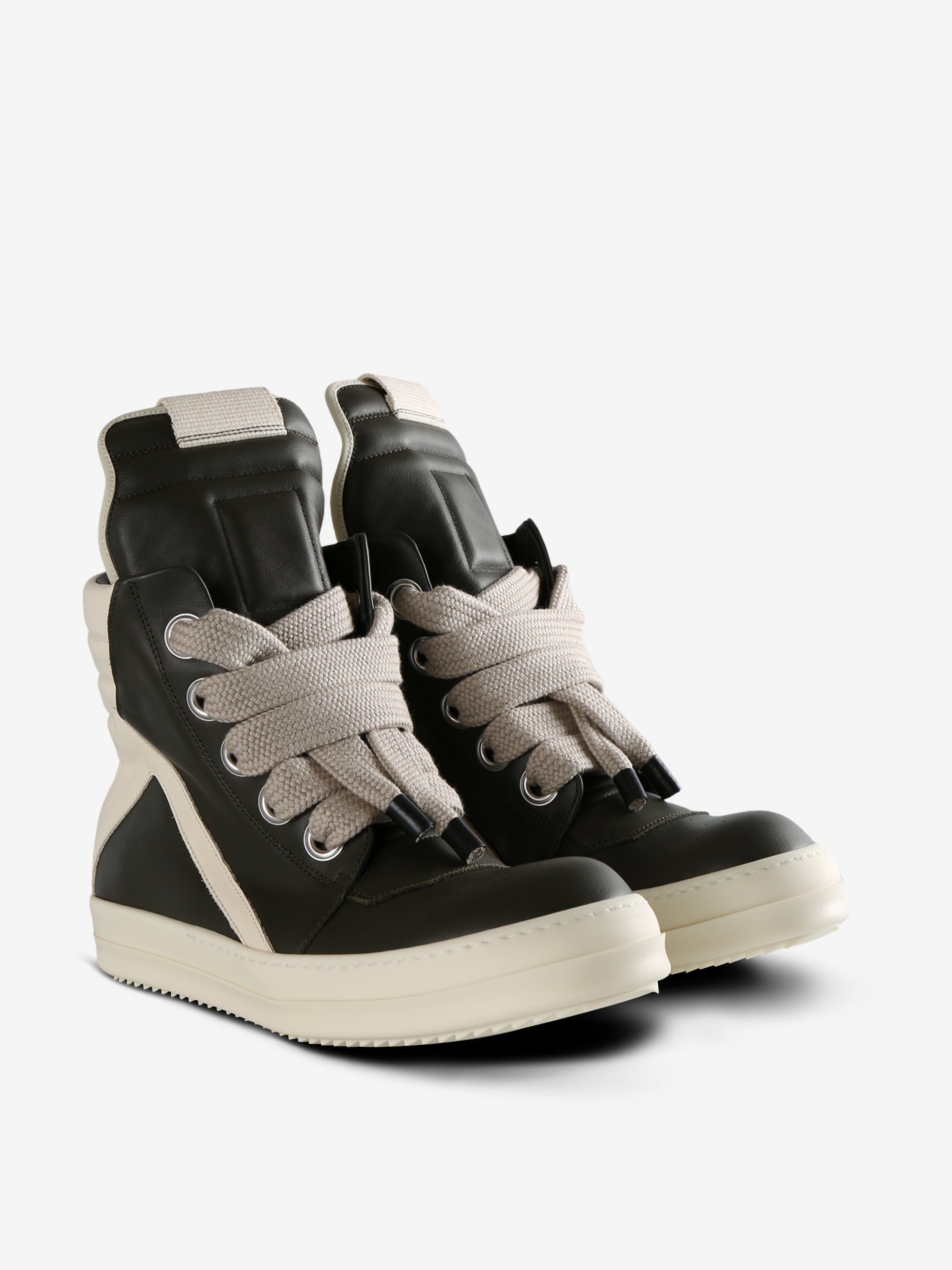 RICK OWENS - Men Scarpe In Pelle Jumbolace Geobasket Sneakers - 2