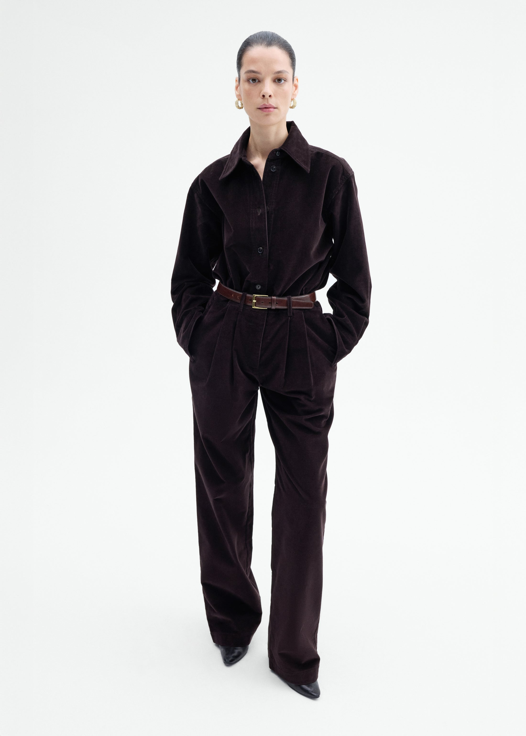 Corduroy Wide Leg Pant - 5