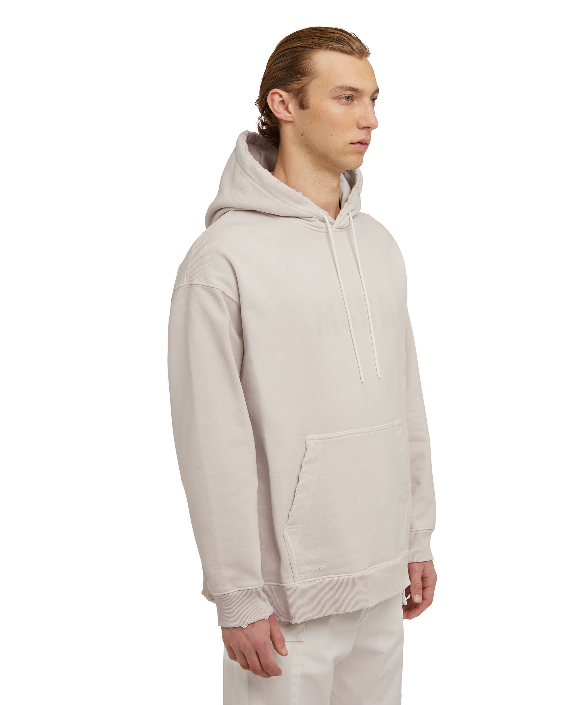 Cotton hooded sweatshirt with MSGM large logo print - 4