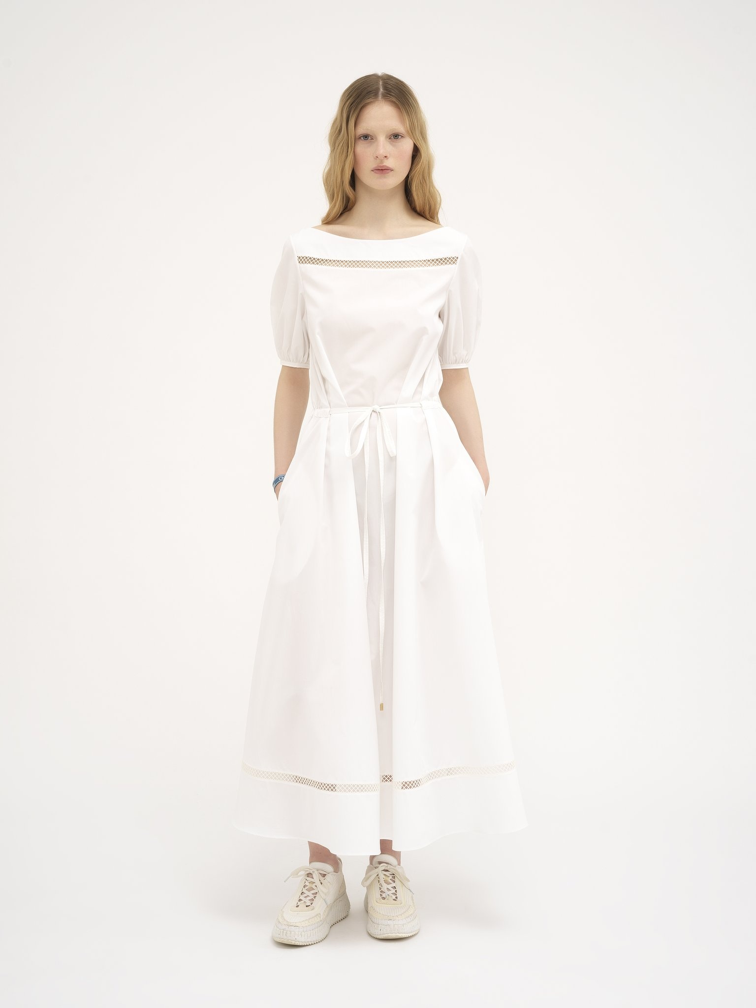 BOAT-NECK FLARED DRESS - 3