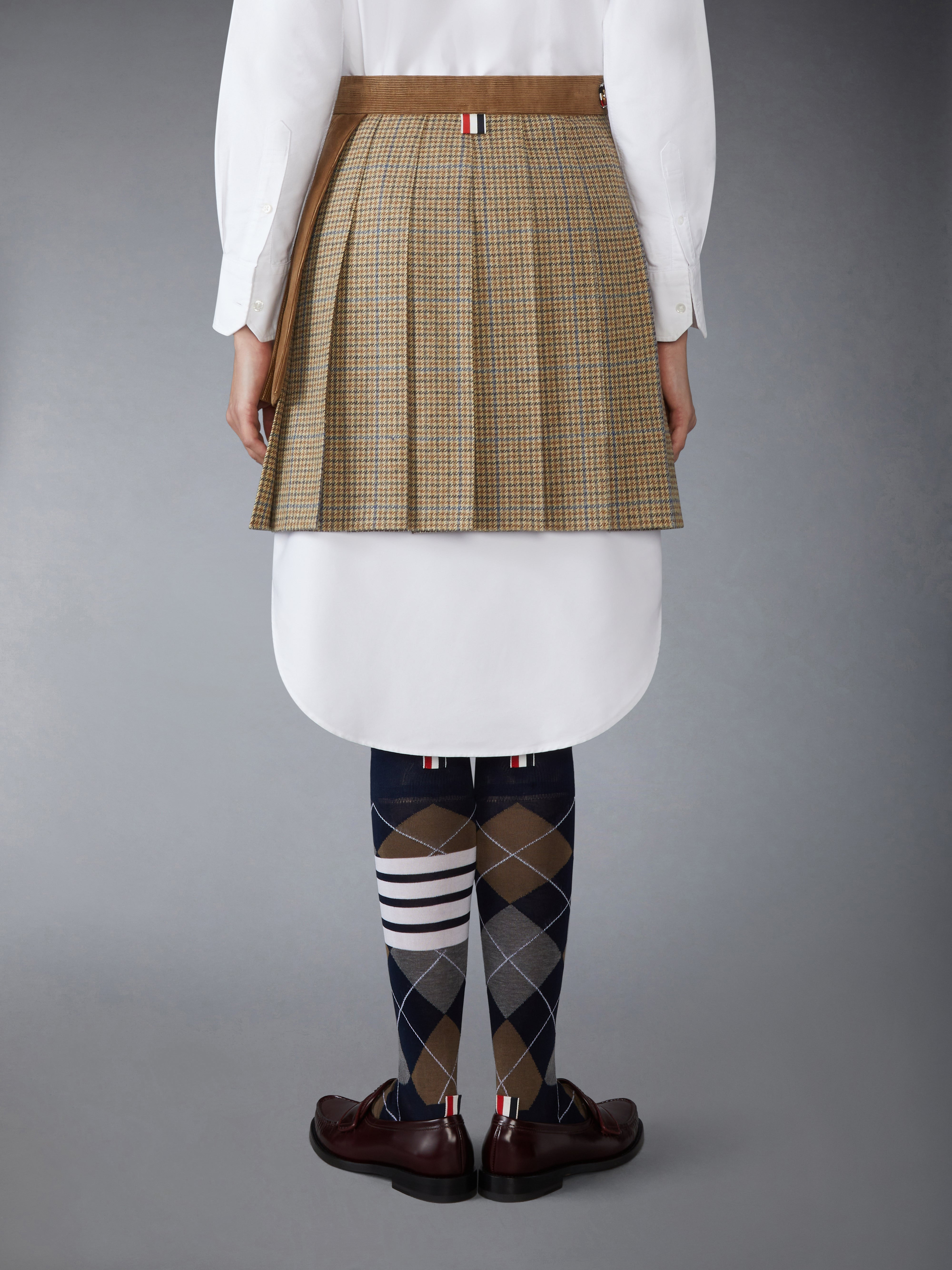 GUNCLUB CHECK CHEVIOT TWEED PLEATED MINI SKIRT - 4