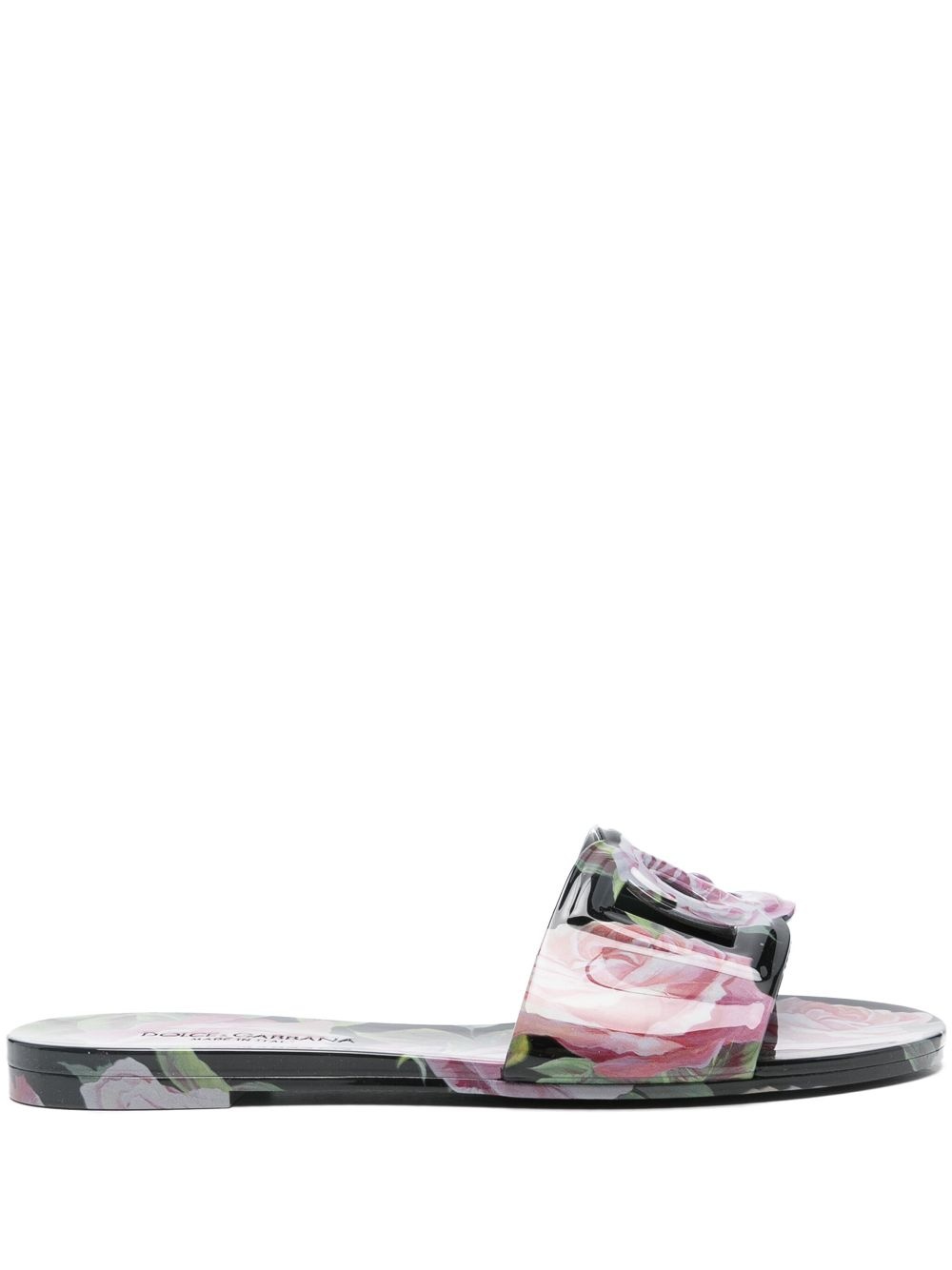 floral-print slides - 1