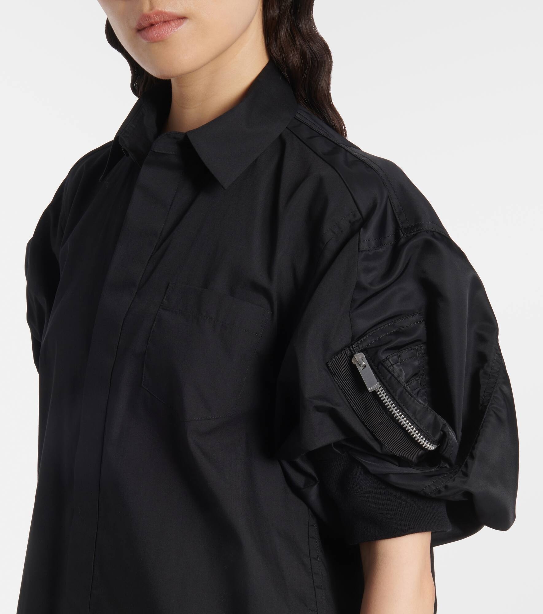 Poplin and technical twill shirt dress - 4