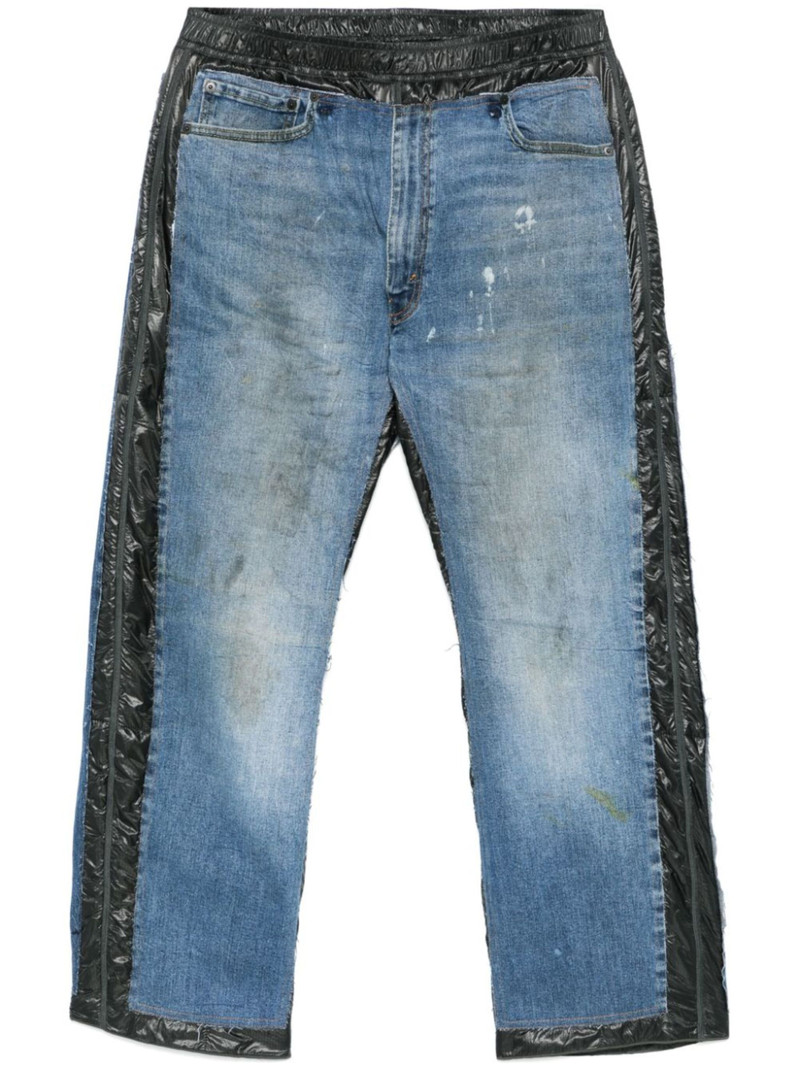 contrasting-trim jeans 1