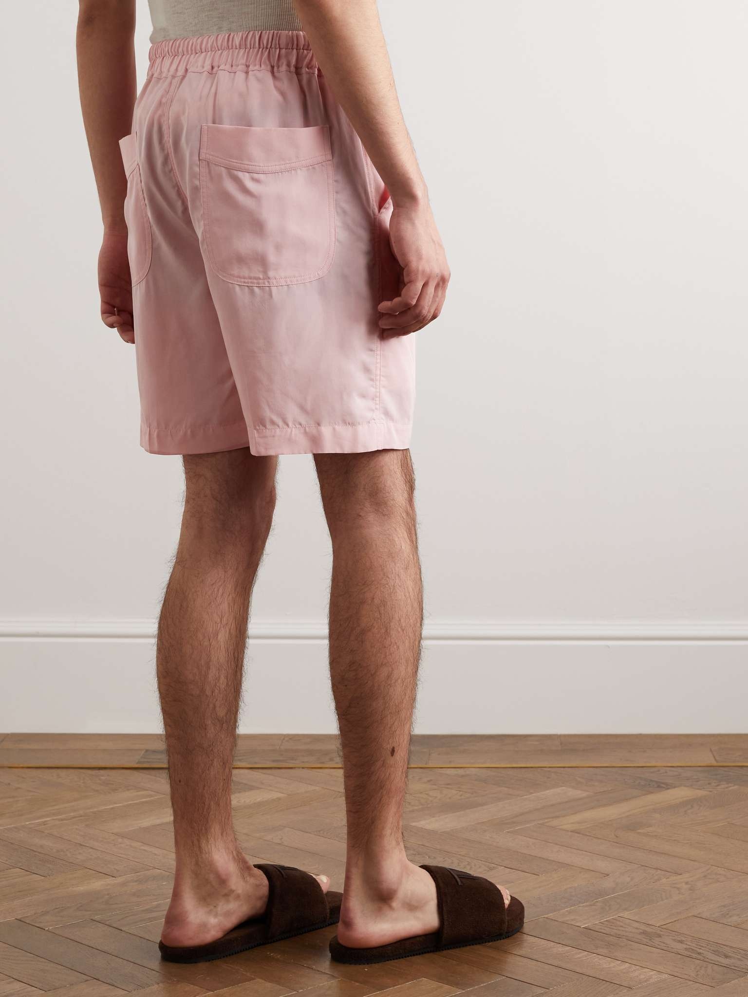 Straight-Leg Pleated Lyocell Drawstring Shorts - 4
