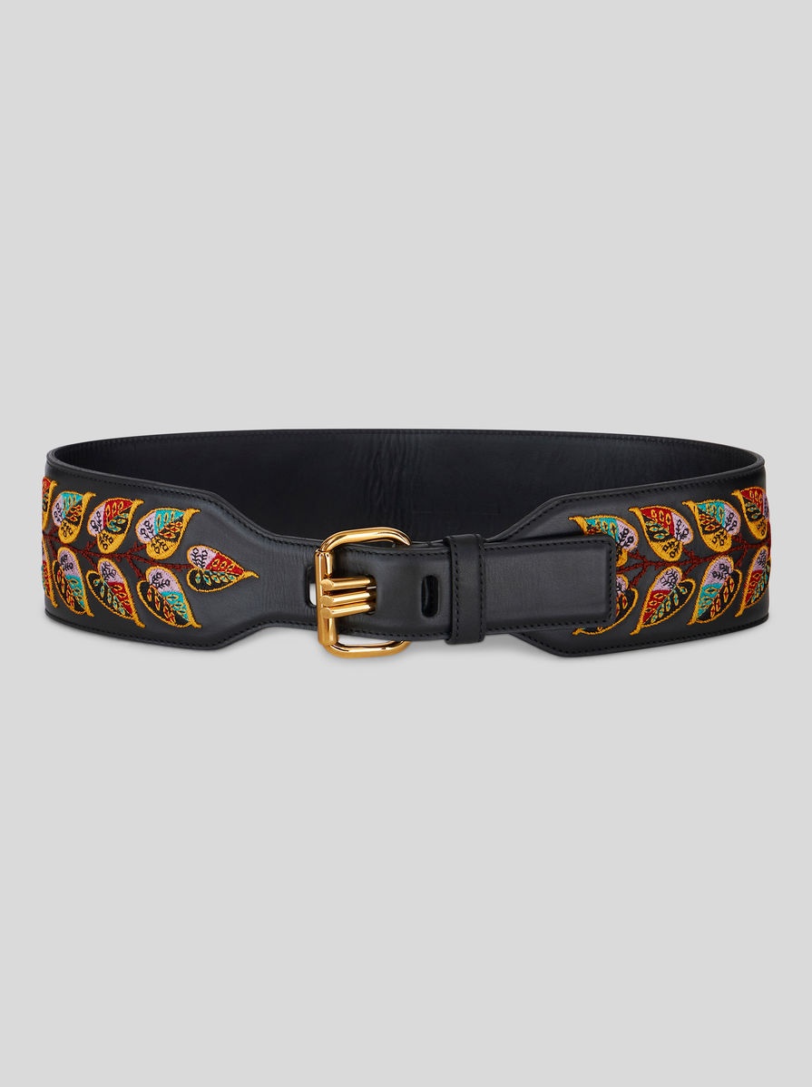 EMBROIDERED LEATHER BELT - 1