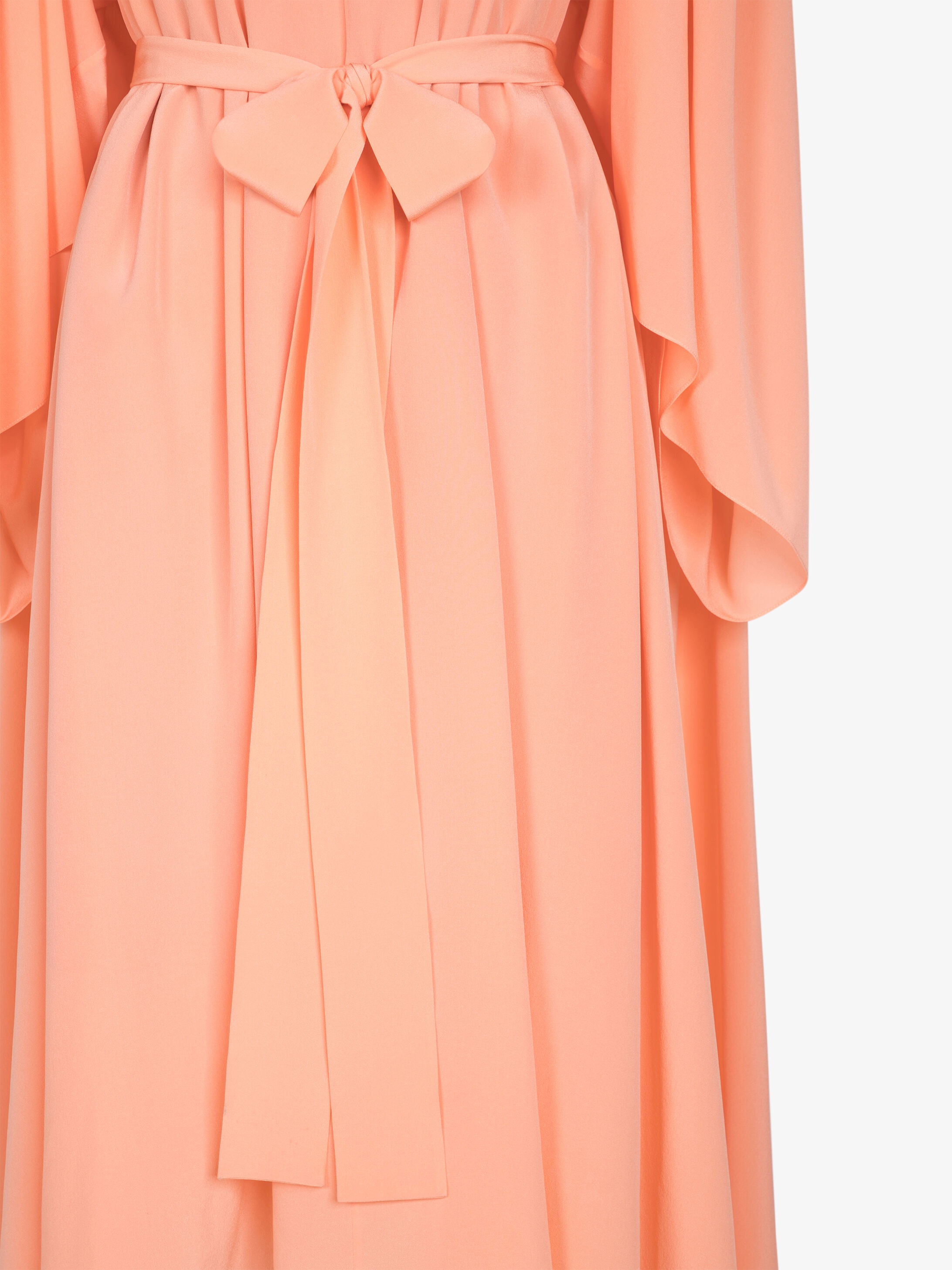 Drapé dress in silk with puff sleeves - 5