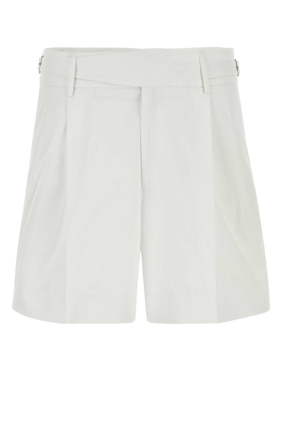 Dolce & Gabbana Men White Stretch Gabardine Bermuda Shorts - 1