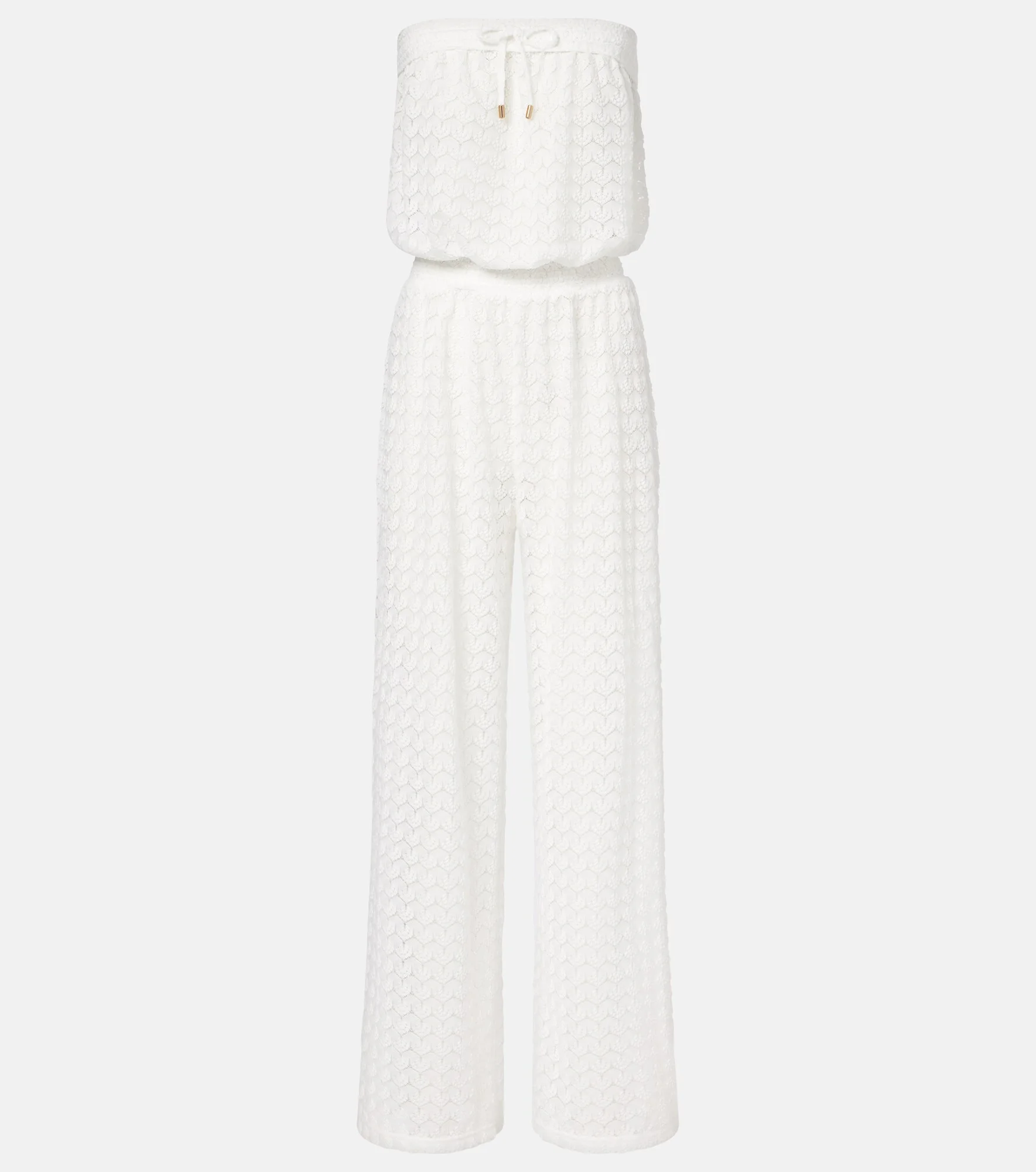 Viv sheer pointelle cotton-blend jumpsuit - 1