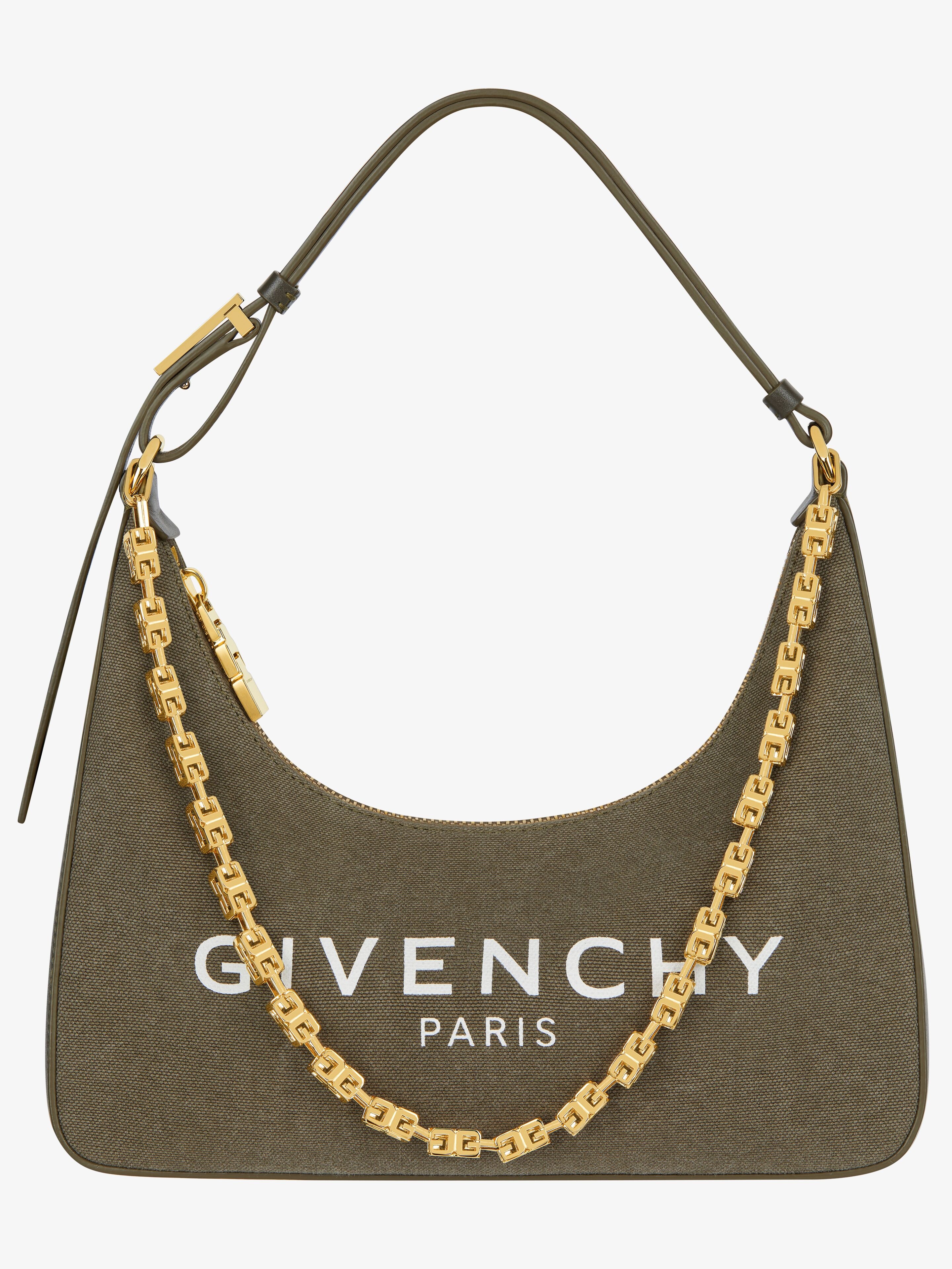 SMALL MOON CUT OUT BAG IN CANVAS WITH CHAIN - 6