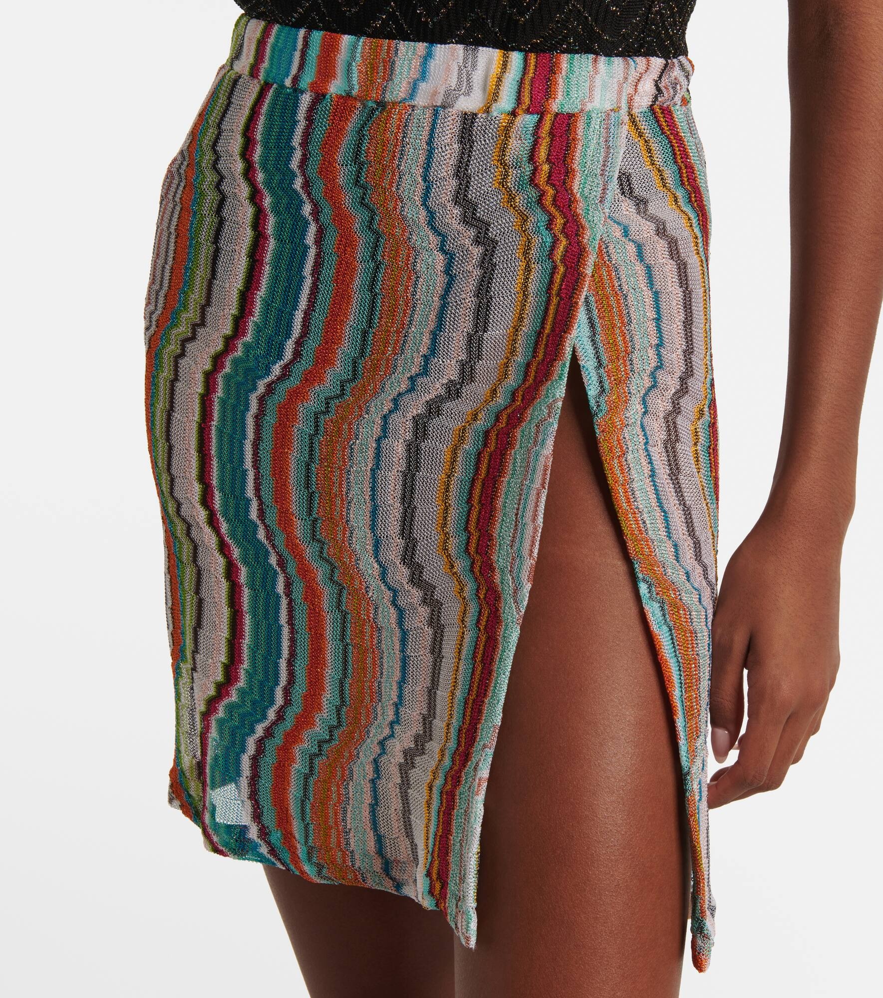 Printed lamé miniskirt - 4