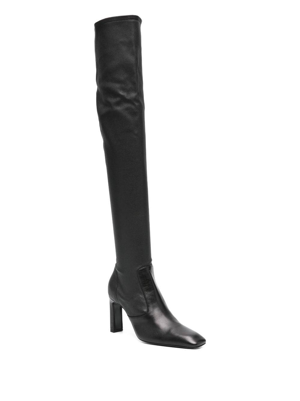 square-toe leather boots - 2