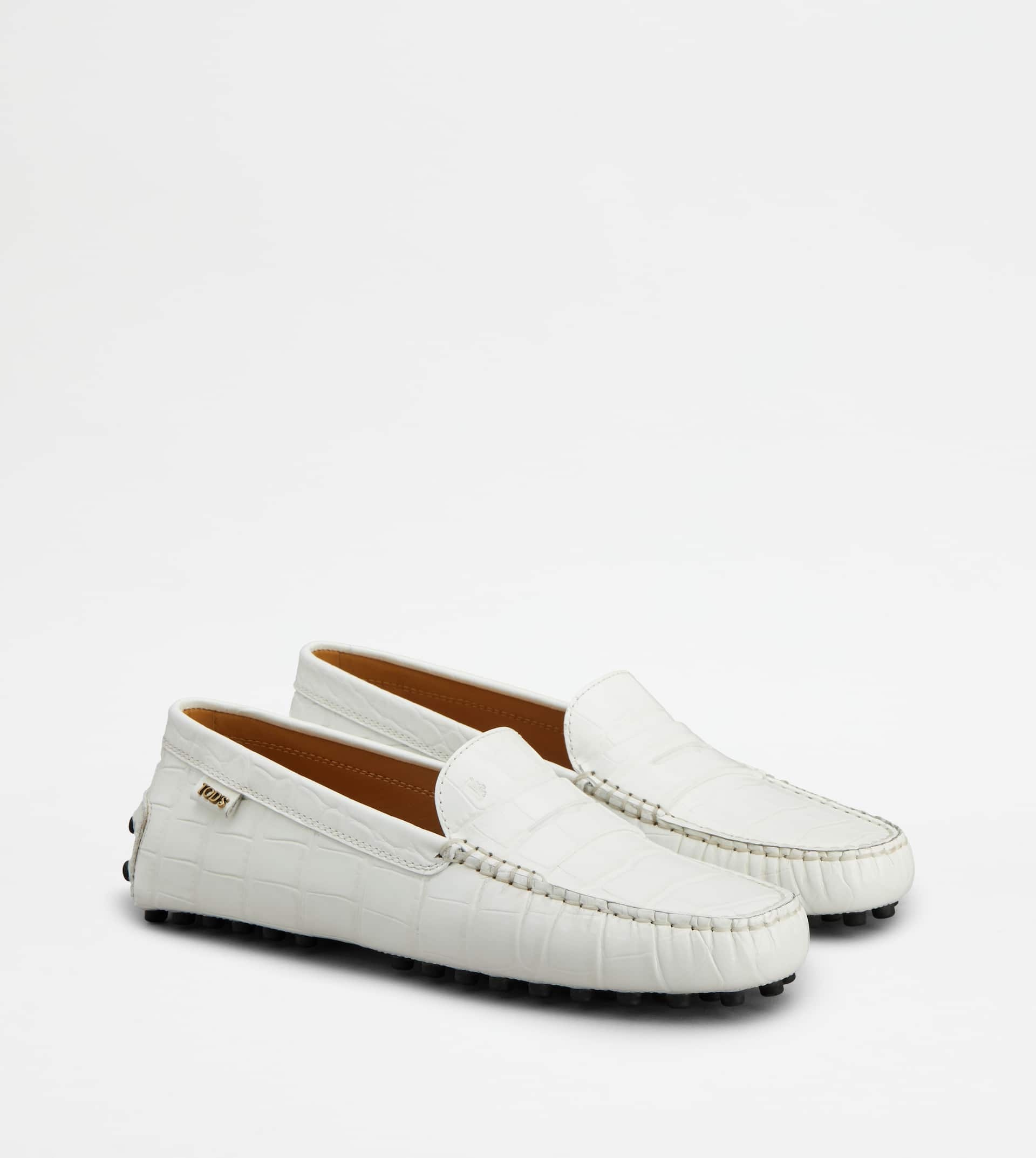 GOMMINO DRIVING SHOES IN LEATHER - WHITE - 2