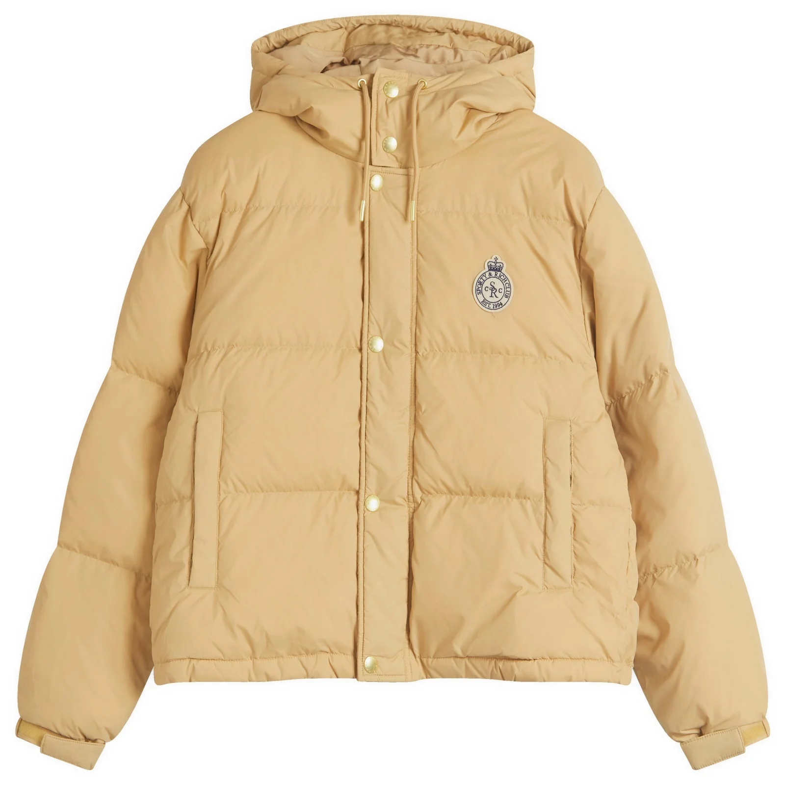 Sporty & Rich Crown Logo Hooded Puffer Jacket - 1