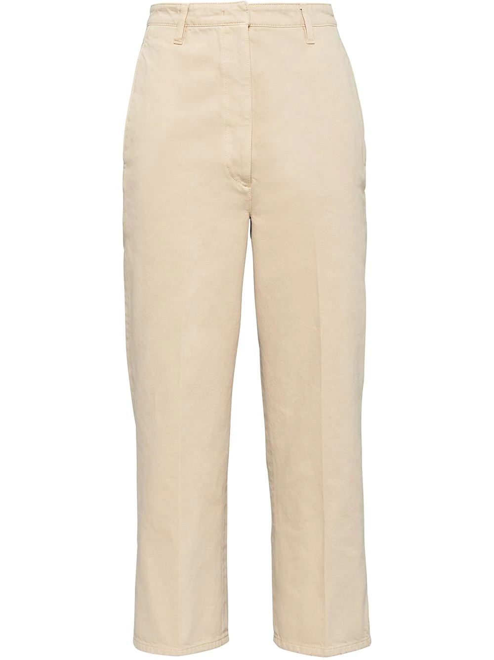 cropped poplin jeans - 1