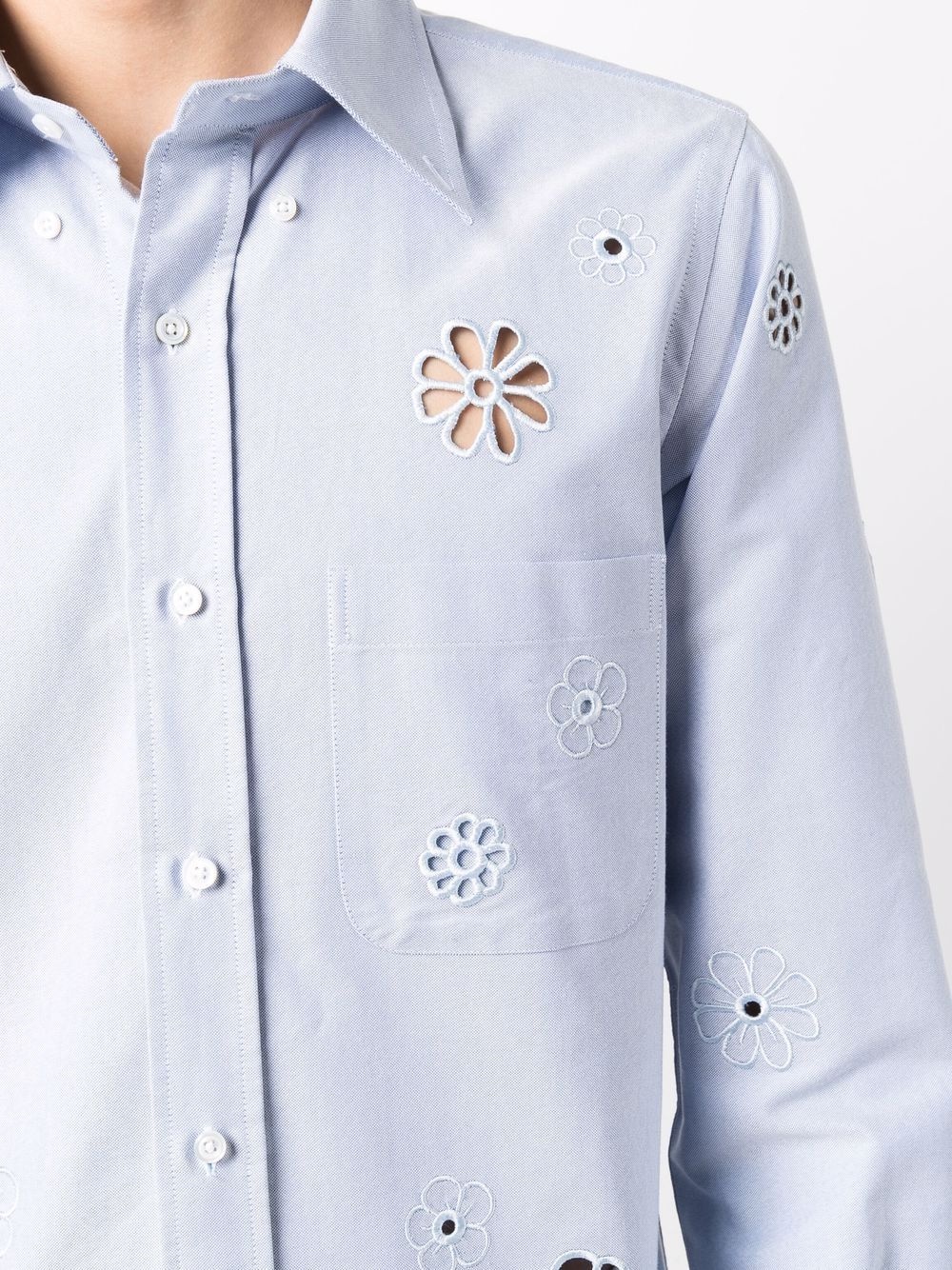 floral-embroidered shirt - 5