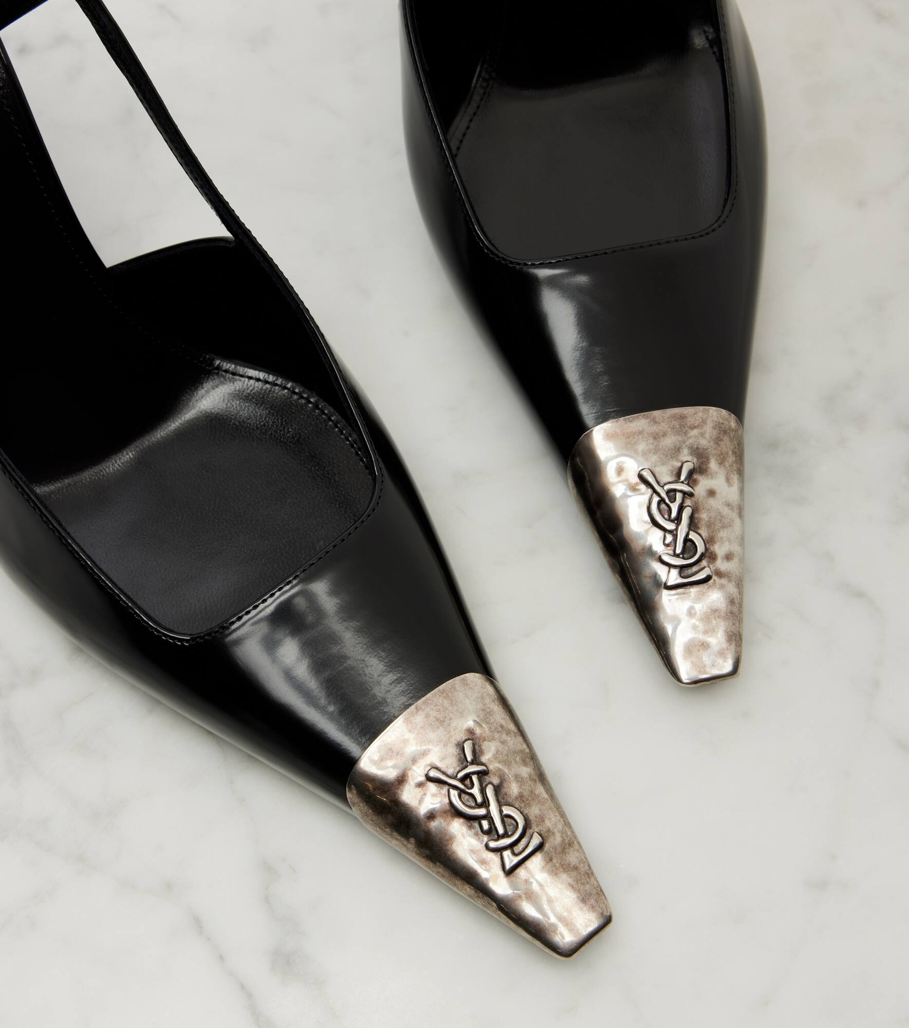 Jeanne 90 leather slingback pumps - 5