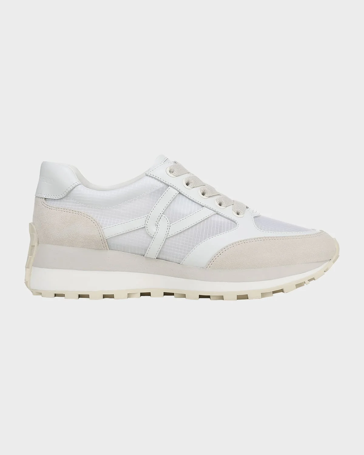 Valentina Ripstop Mixed Leather Retro Sneakers - 1