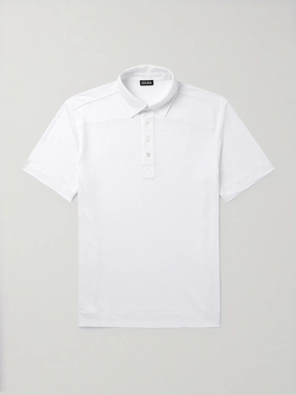 Slim-Fit Linen Polo Shirt - 1